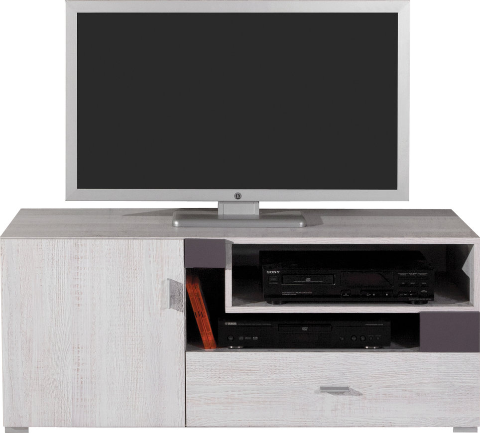 TV stolek Next  NX12 Barva korpusu: Borovice bílá/tmavě fialová - Borovice bílá,tmavě fialová