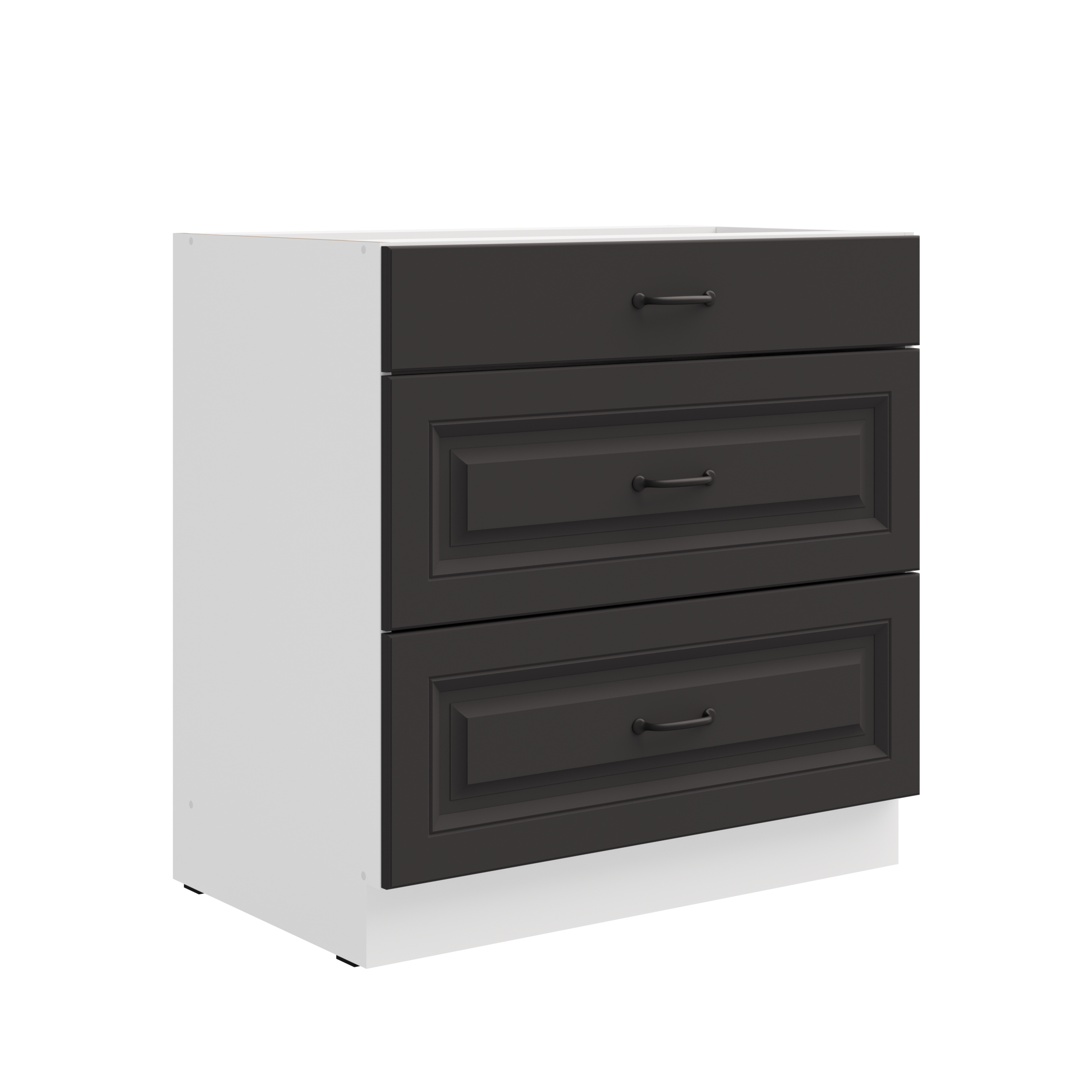 Spodní skříňka Stilo 80 D 3S BB - Premium Box Barva korpusu: Bílá, Barva dvířek: Grafit