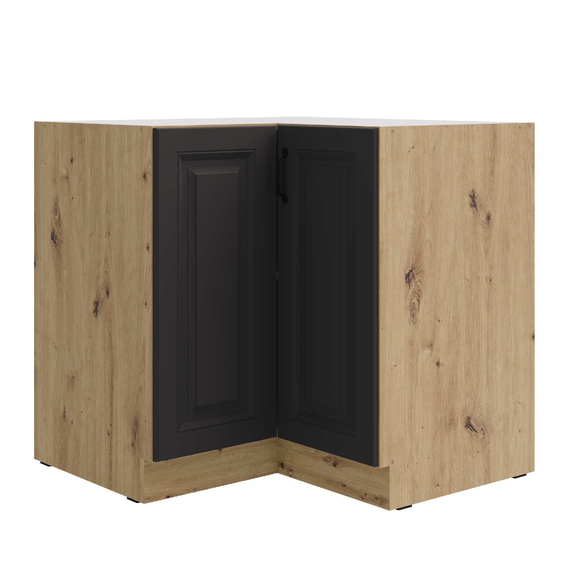 Spodní rohová skříňka Stilo 90x90 DN 2F BB Barva korpusu: Dub artisan, Barva dvířek: Grafit