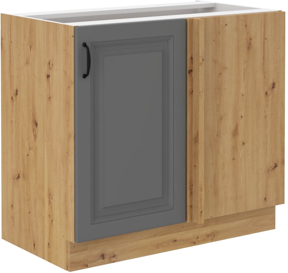 Spodní rohová skříňka Stilo 105 DN 1F Barva korpusu: Dub artisan, Barva dvířek: Dust Grey