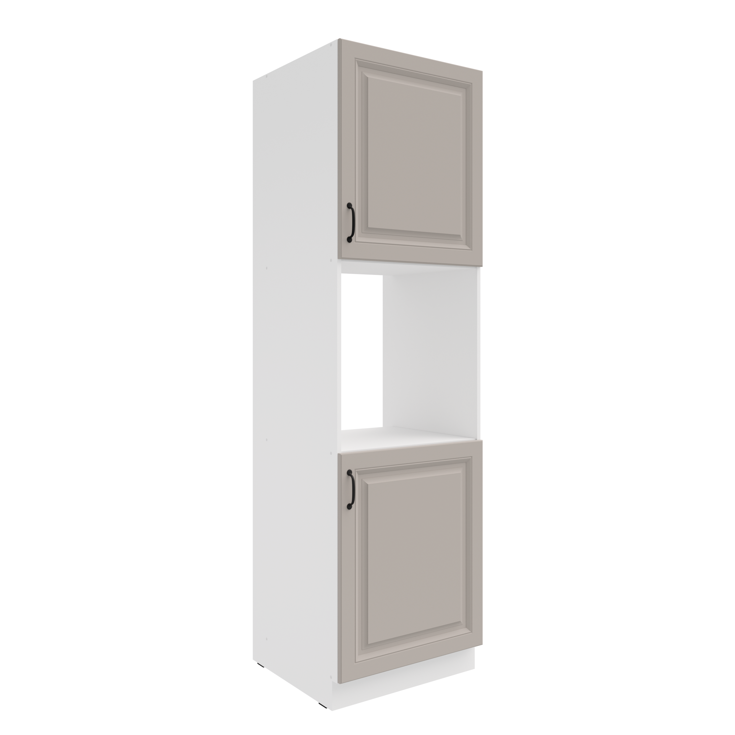 Vysoká skříňka pro vestavnou troubu Stilo 60 DP-210 2F Barva korpusu: Bílá, Barva dvířek: Clay Grey