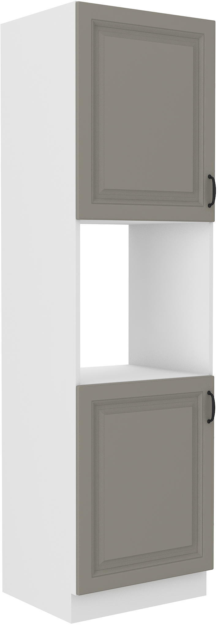Vysoká skříňka pro vestavnou troubu Stilo 60 DP-210 2F Barva korpusu: Bílá, Barva dvířek: Clay Grey 