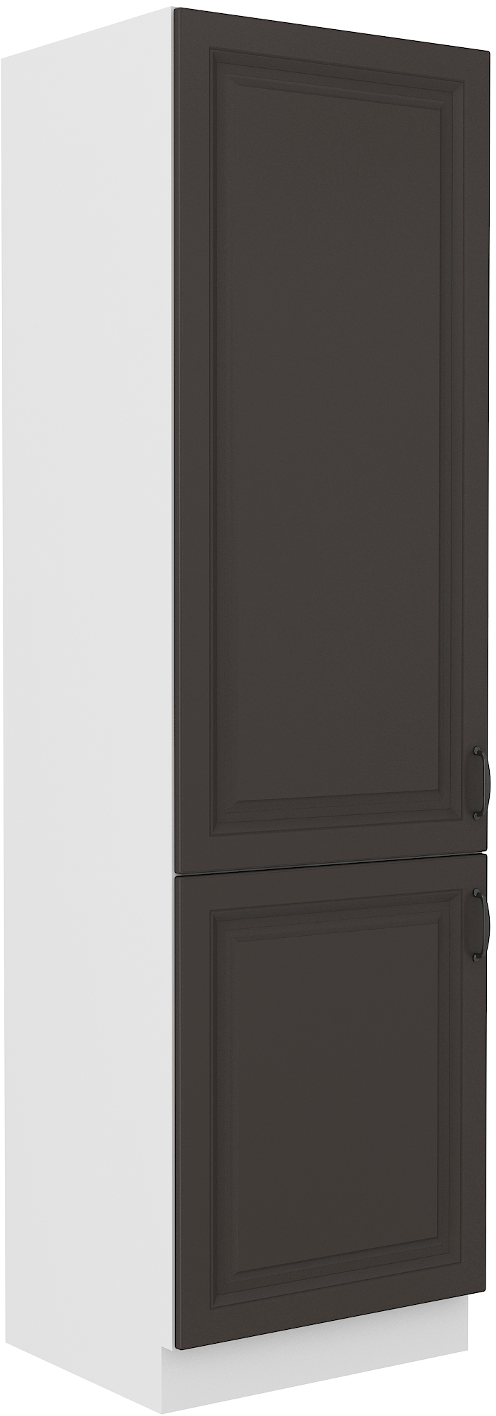 Vysoká skříňka pro vestavnou lednici Stilo 60 LO-210 2F Barva korpusu: Bílá, Barva dvířek: Grafit - 