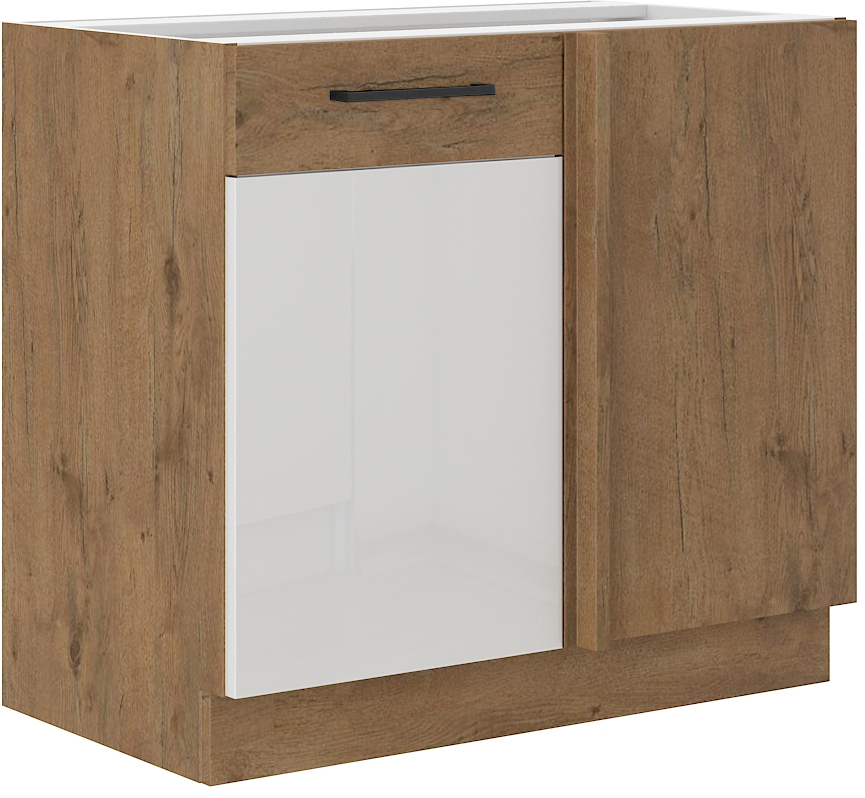 Spodní rohová skříňka Vigo 105 DN 1F Barva korpusu: Dub Lancelot, Barva dvířek: Bílý lesk
