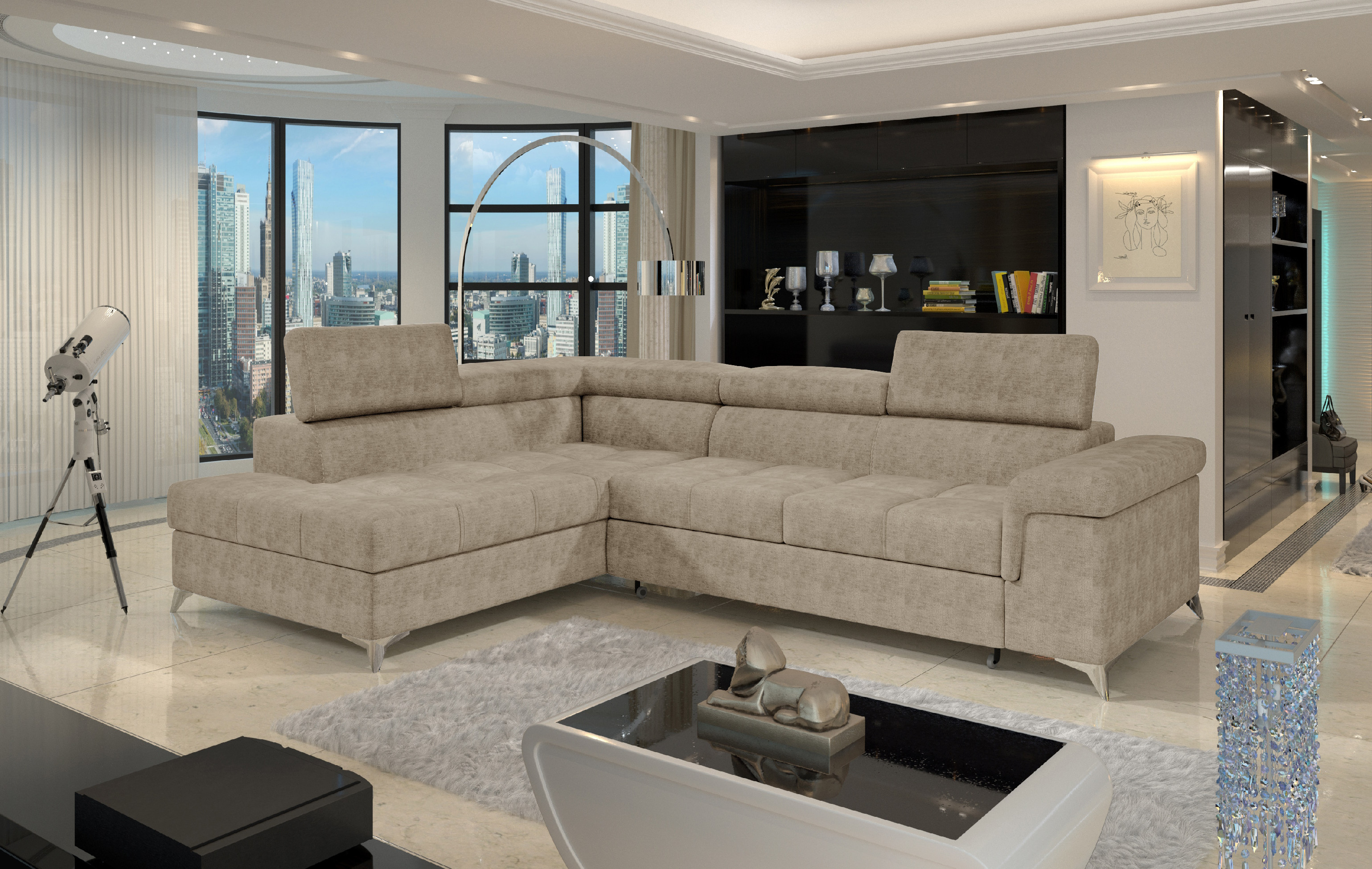 Sedací souprava Eridano Provedení: Levá varianta, látka: Amore 18