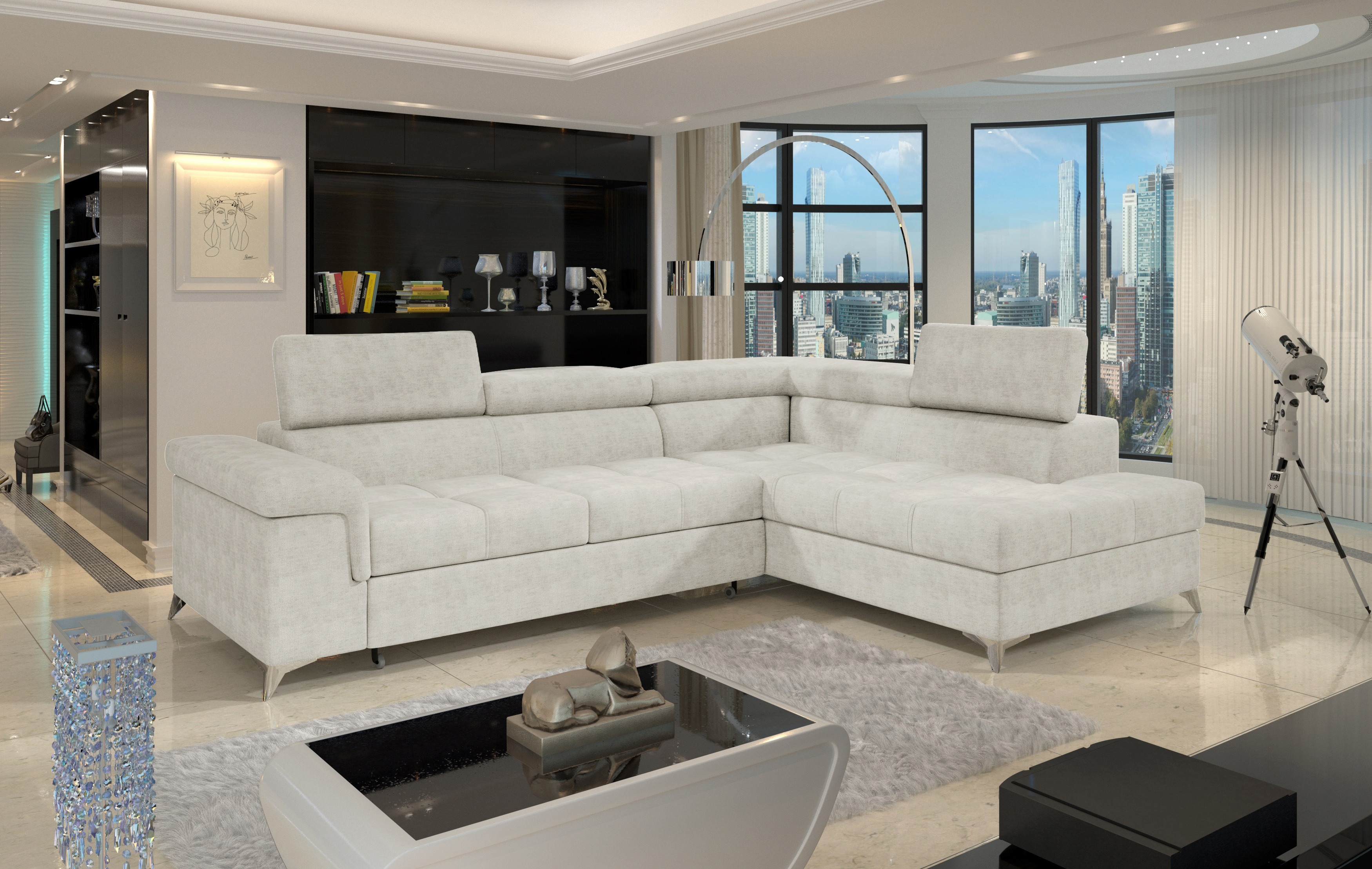 Sedací souprava Eridano Provedení: Pravá varianta, látka: Amore 1