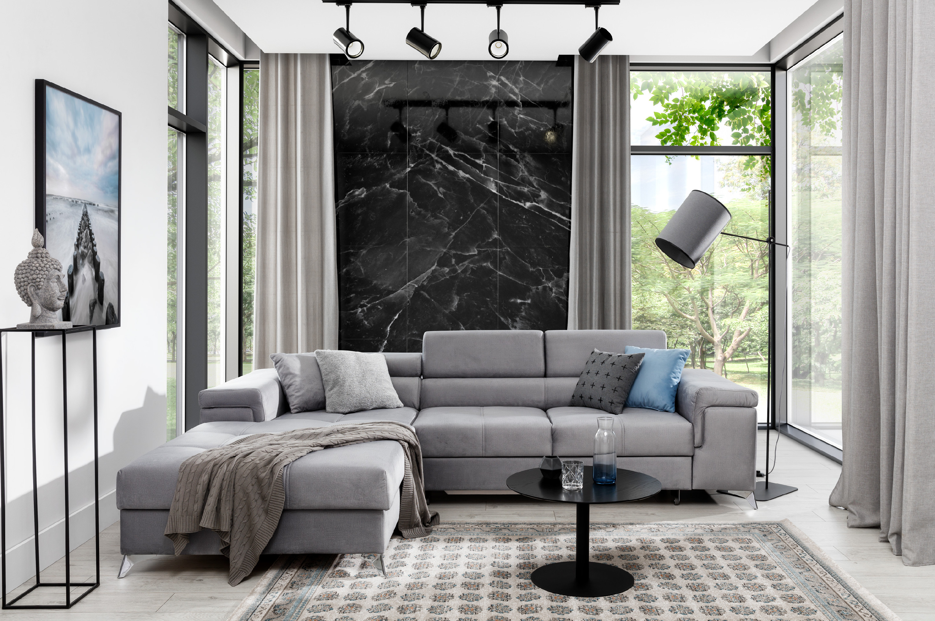 Sedací souprava Ricardo Provedení: Levá varianta, látka: Monolith 84