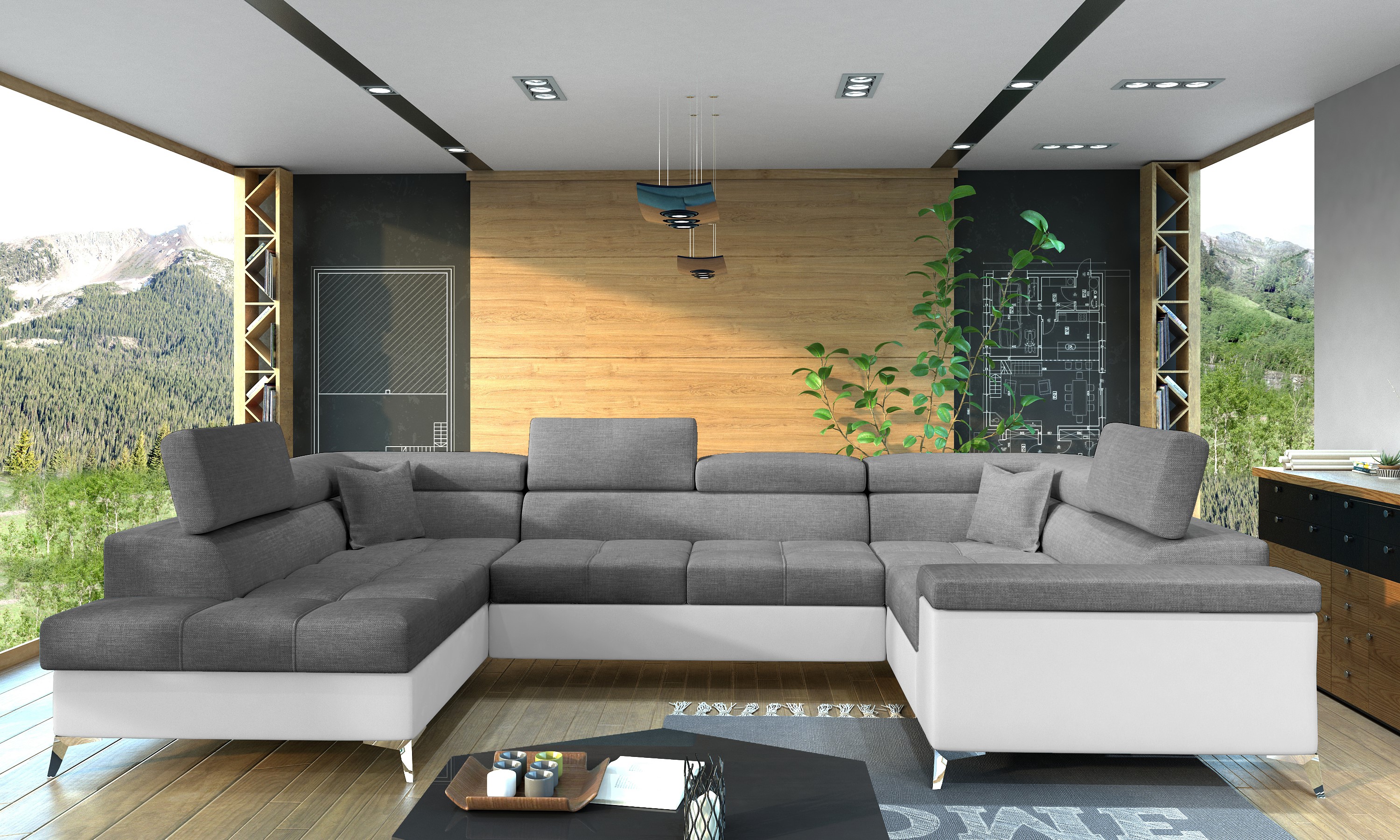 Sedací souprava Thiago Provedení: Levá U, látka: Sawana 05/ Soft 17