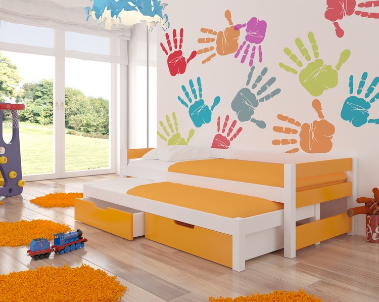 Dětská postel Fraga s přistýlkou Barva korpusu: Oranžová - Oranžová