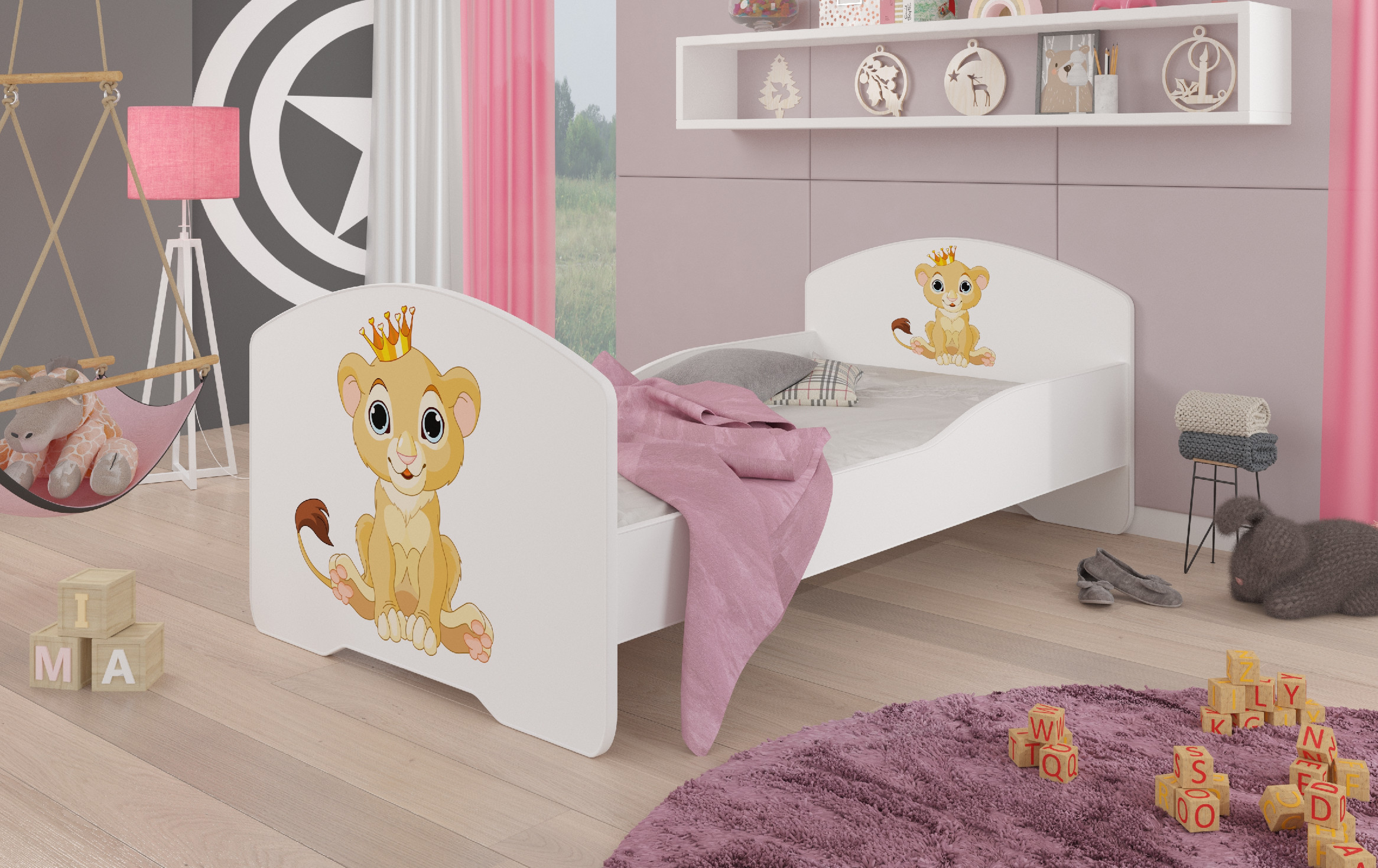 Dětská postel s obrázky - čelo Pepe Rozměr: 160 x 80 cm, Obrázek: Simba
