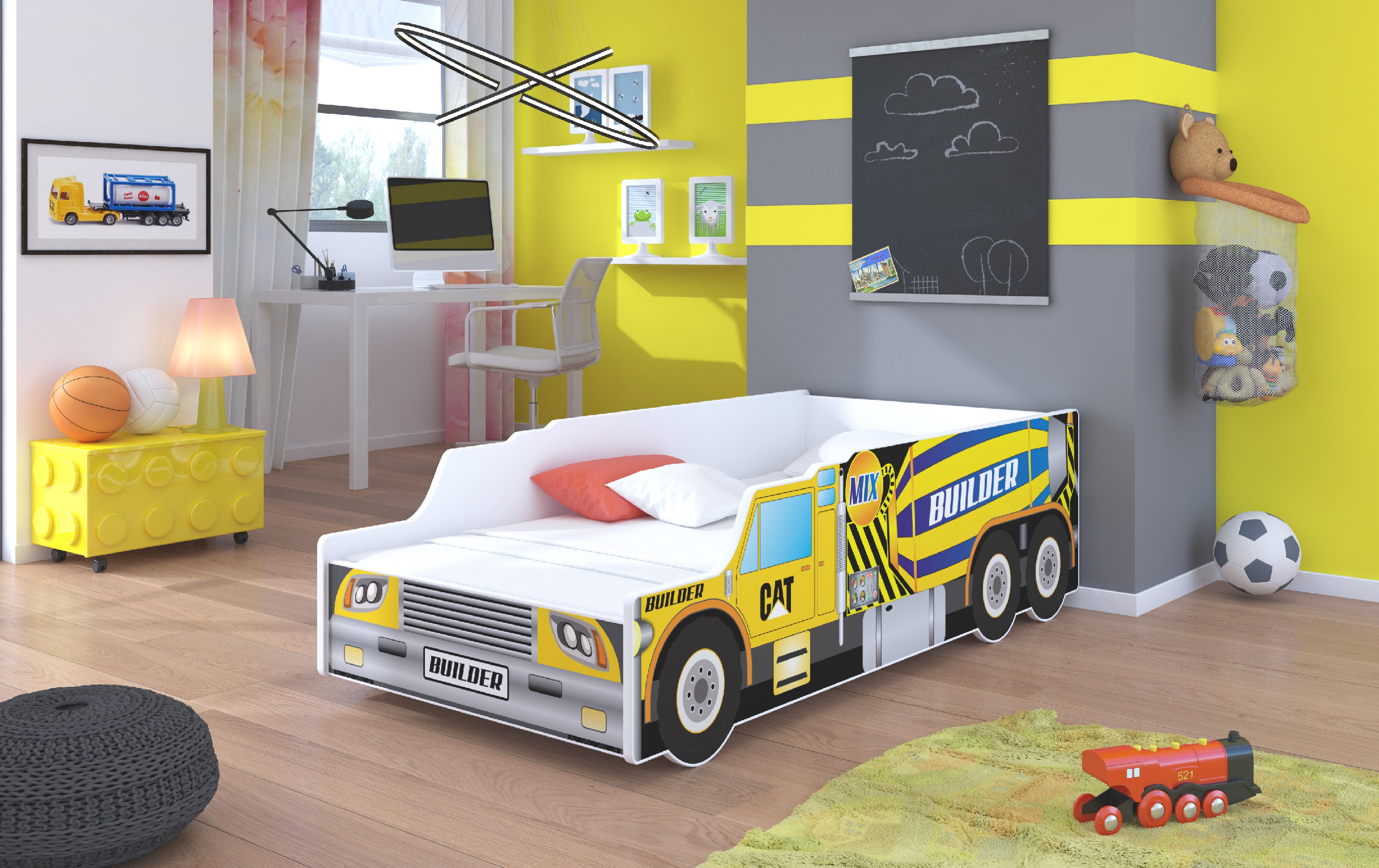Dětská postel - Stavební auto Rozměr: 160 x 80 cm