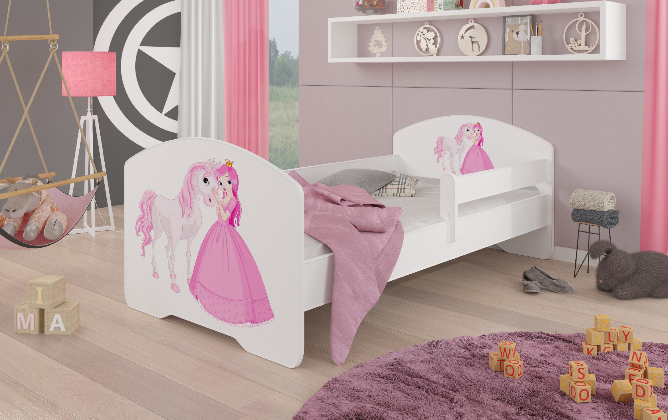 Dětská postel s obrázky - čelo Pepe bar Rozměr: 160 x 80 cm, Obrázek: Princezna