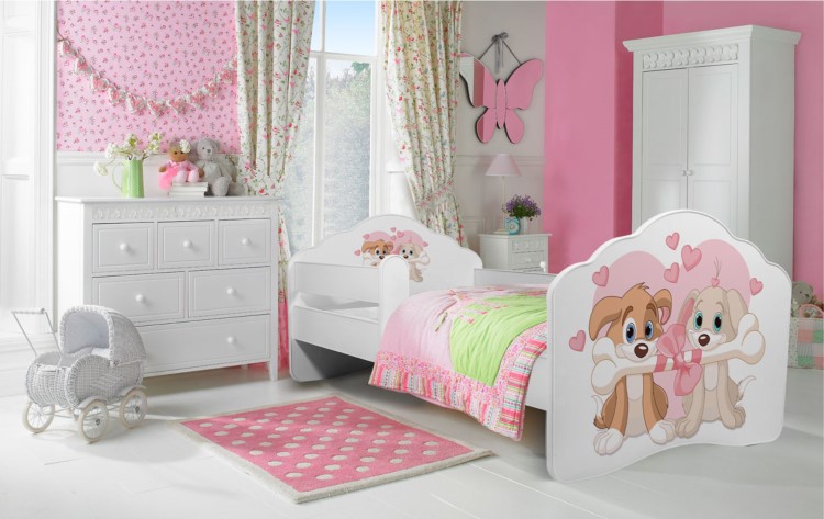 Dětská postel s obrázky - čelo Casimo bar Rozměr: 160 x 80 cm, Obrázek: Pejsci