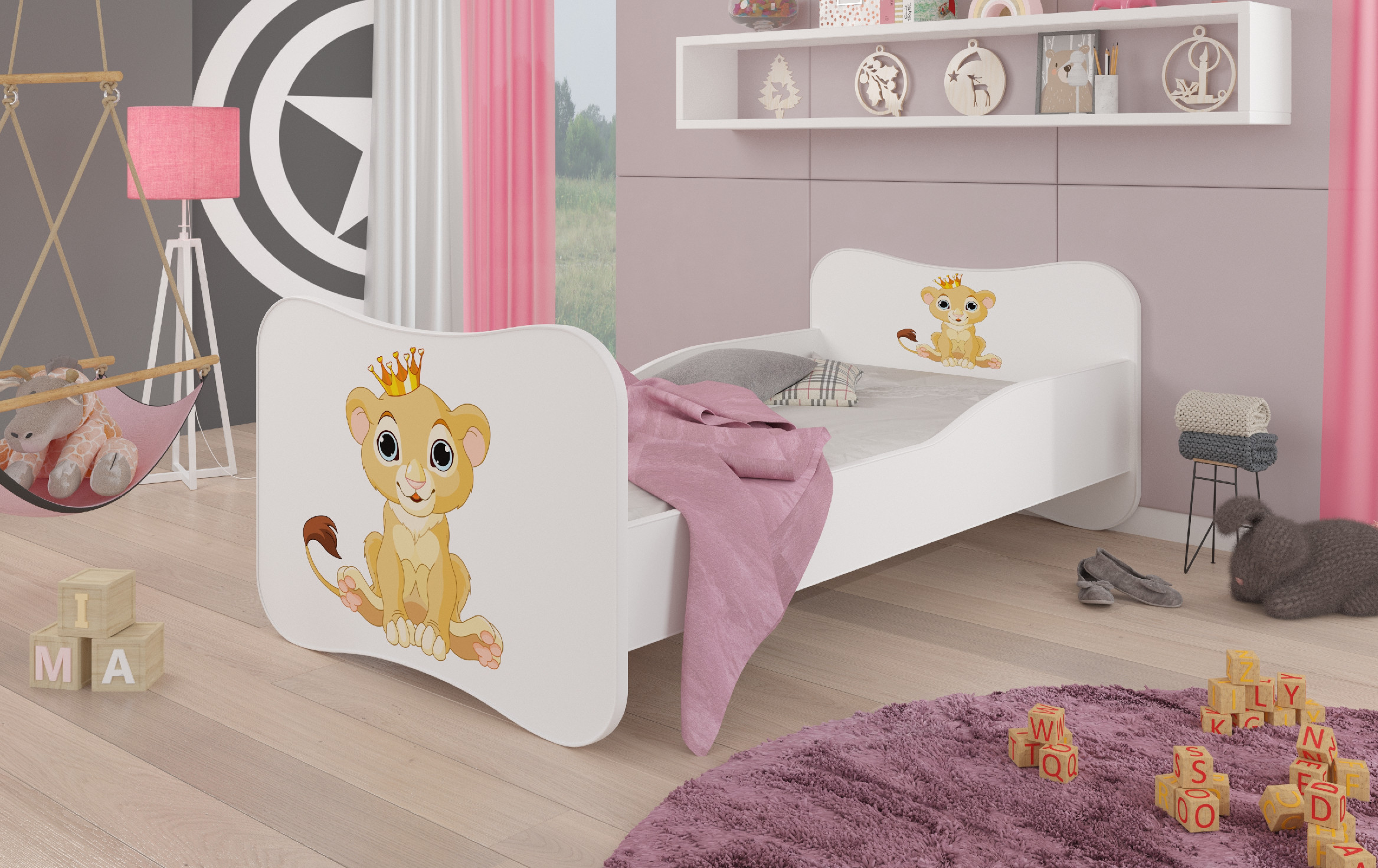 Dětská postel s obrázky - čelo Gonzalo Rozměr: 160 x 80 cm, Obrázek: Simba