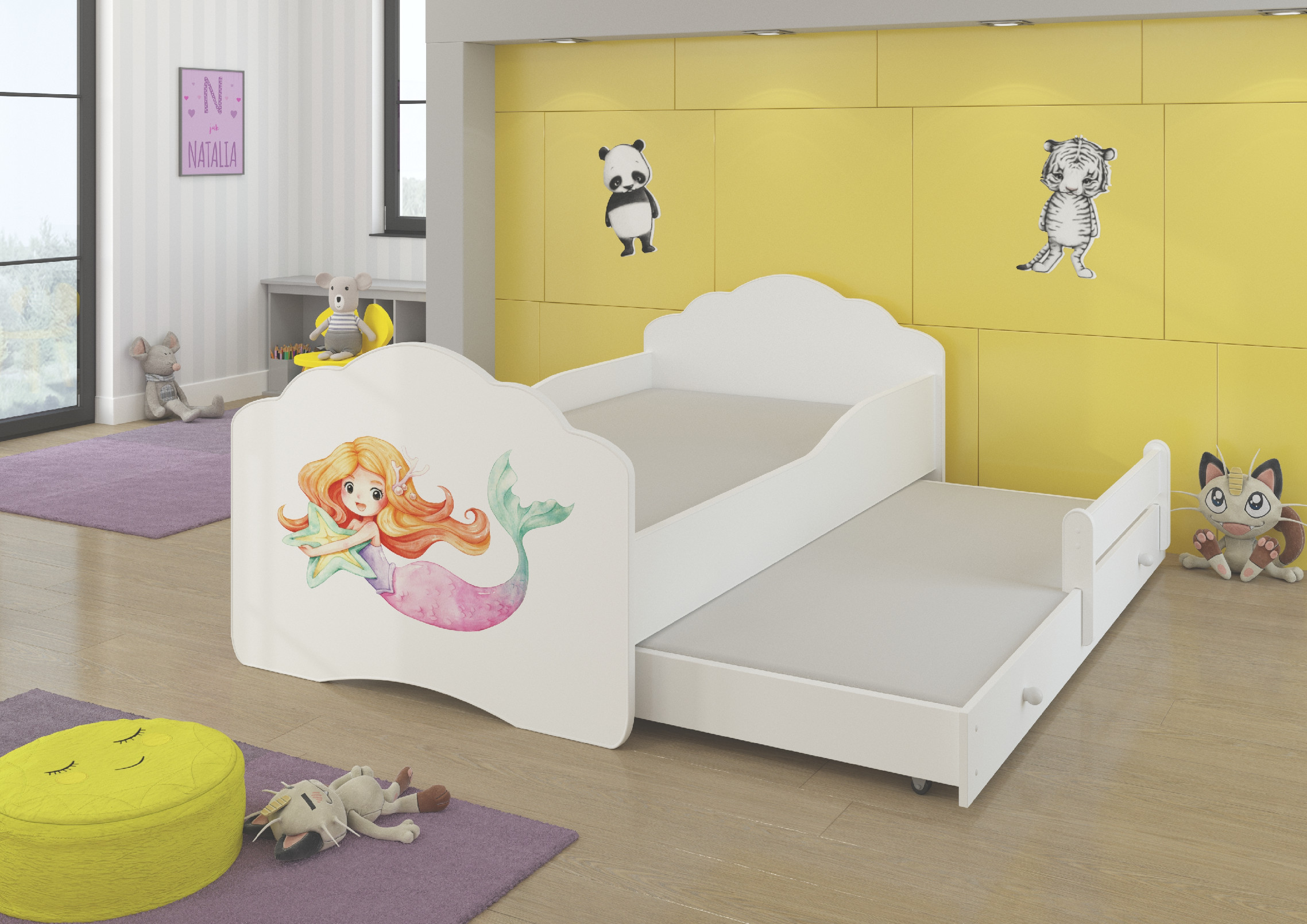 Dětská postel s obrázky - čelo Casimo II Rozměr: 160 x 80 cm, Obrázek: Mořská Víla s hvězdou
