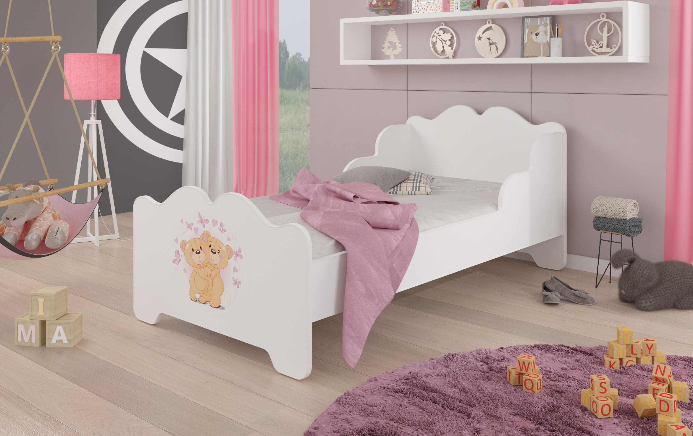 Dětská postel s obrázky - čelo Ximena Rozměr: 160 x 80 cm, Obrázek: Medvídci