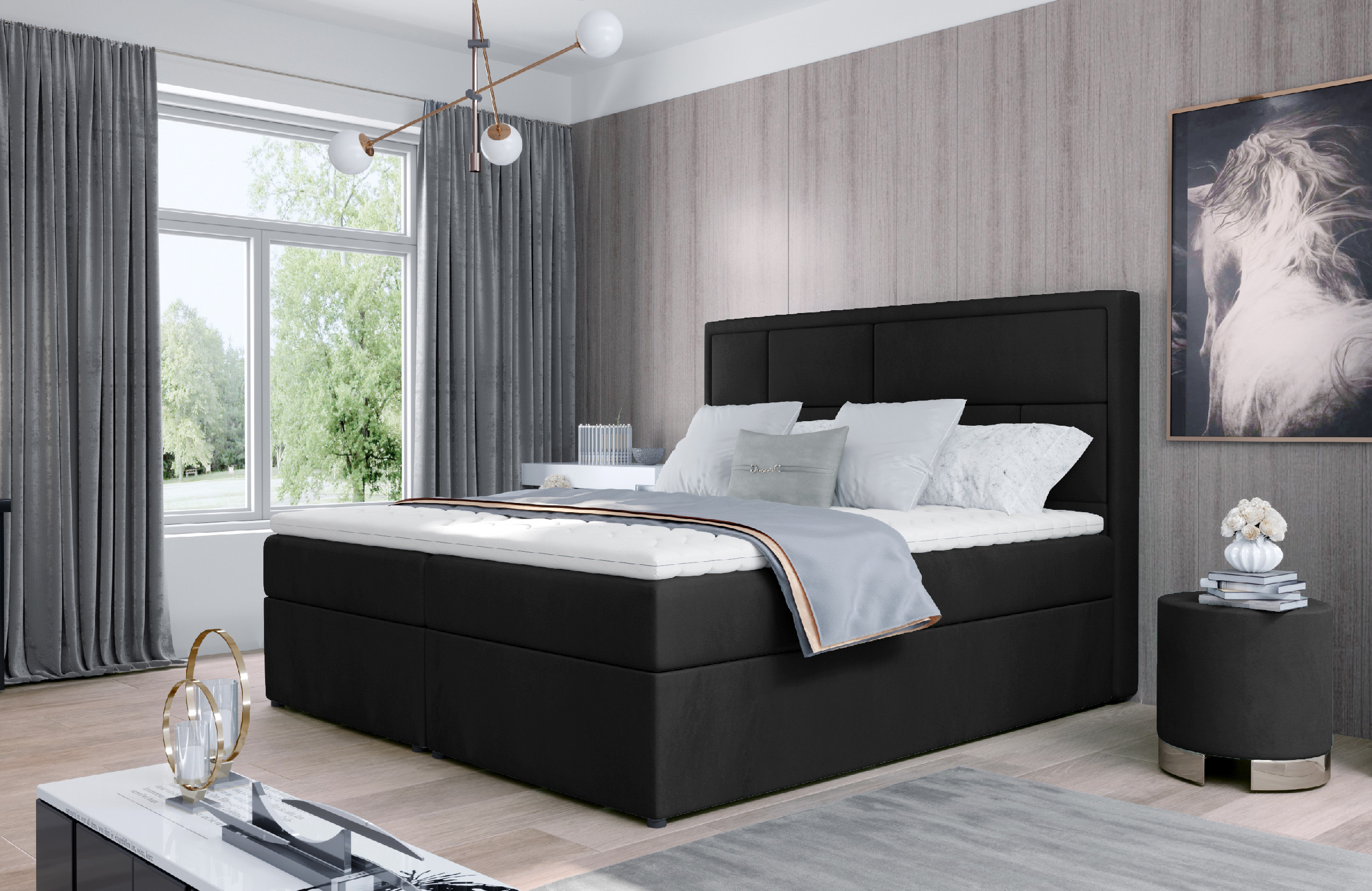 Boxspring Meron Rozměr: 140 x 200 cm, látka: MatVelvet 99
