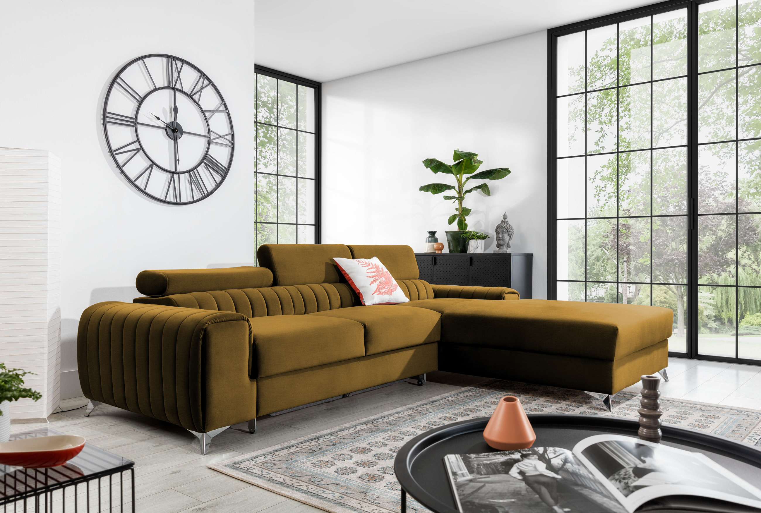 Sedací souprava Grayson Provedení: Pravá varianta, látka: Nube 45