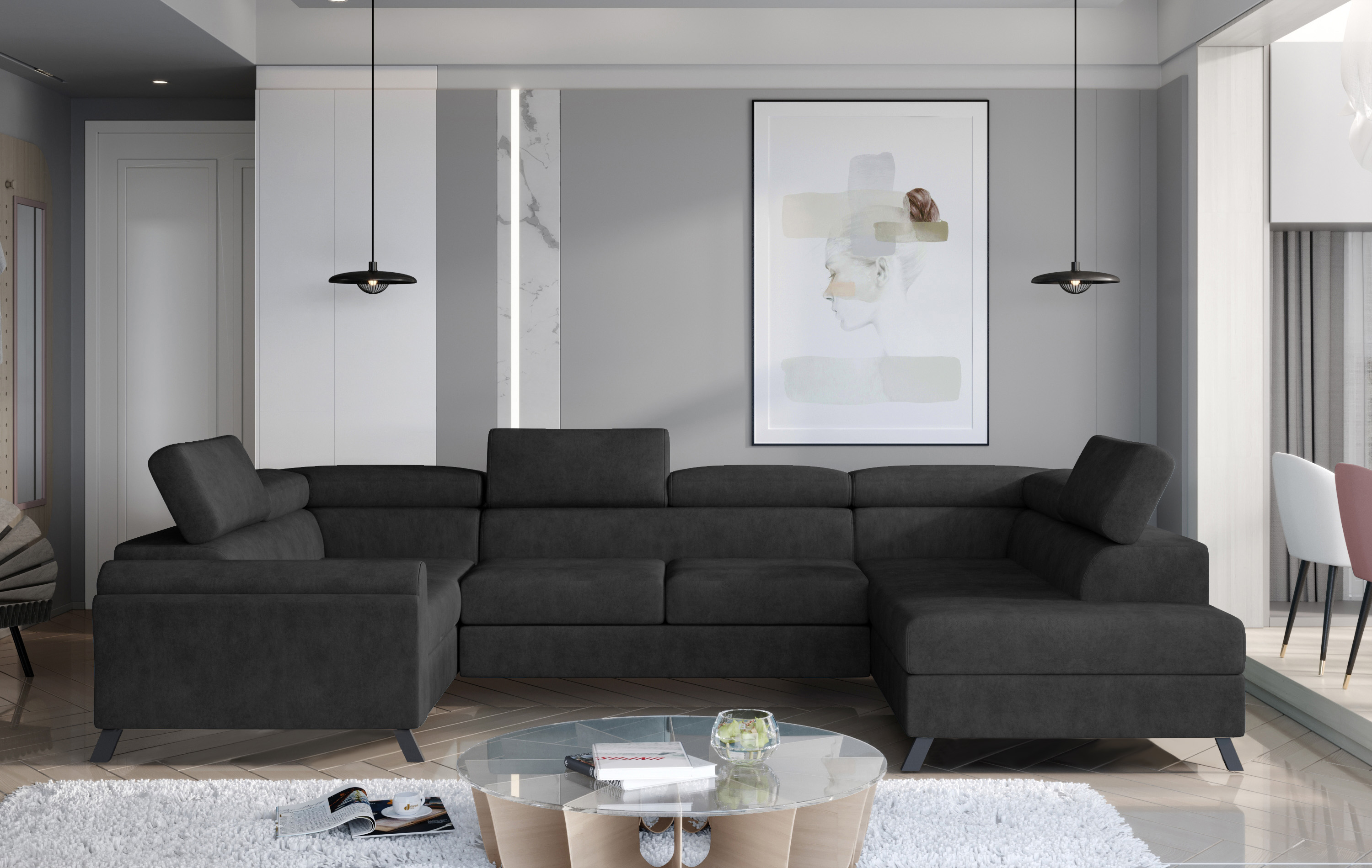 Sedací souprava Escada Provedení: Pravá U, látka: Dora 96