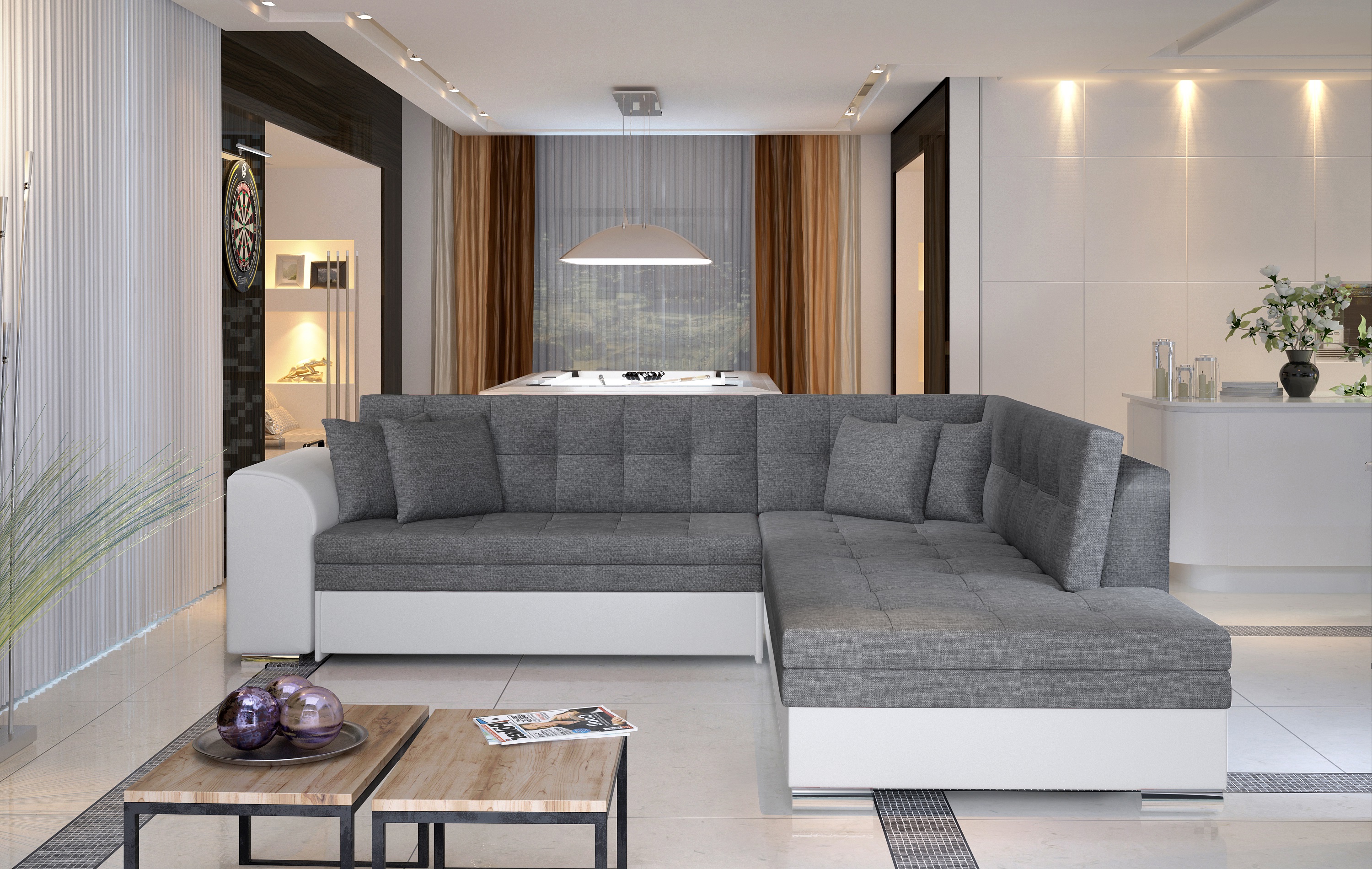 Sedací souprava Pieretta Provedení: Pravá varianta, látka: Sawana 05/ Soft 17