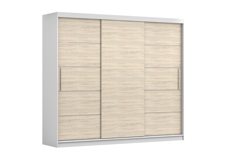 Šatní skříň Alba II - bez zrcadla Barva korpusu: Bílá, Dveře: Dub sonoma
