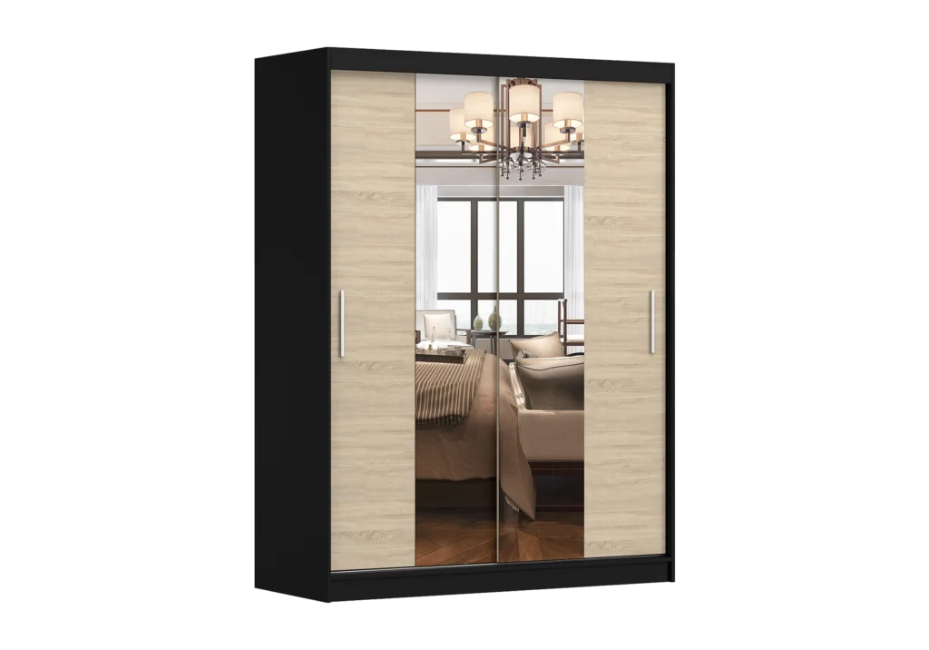 Šatní skříň Vista 01 150 cm – posuvné se zrcadlem