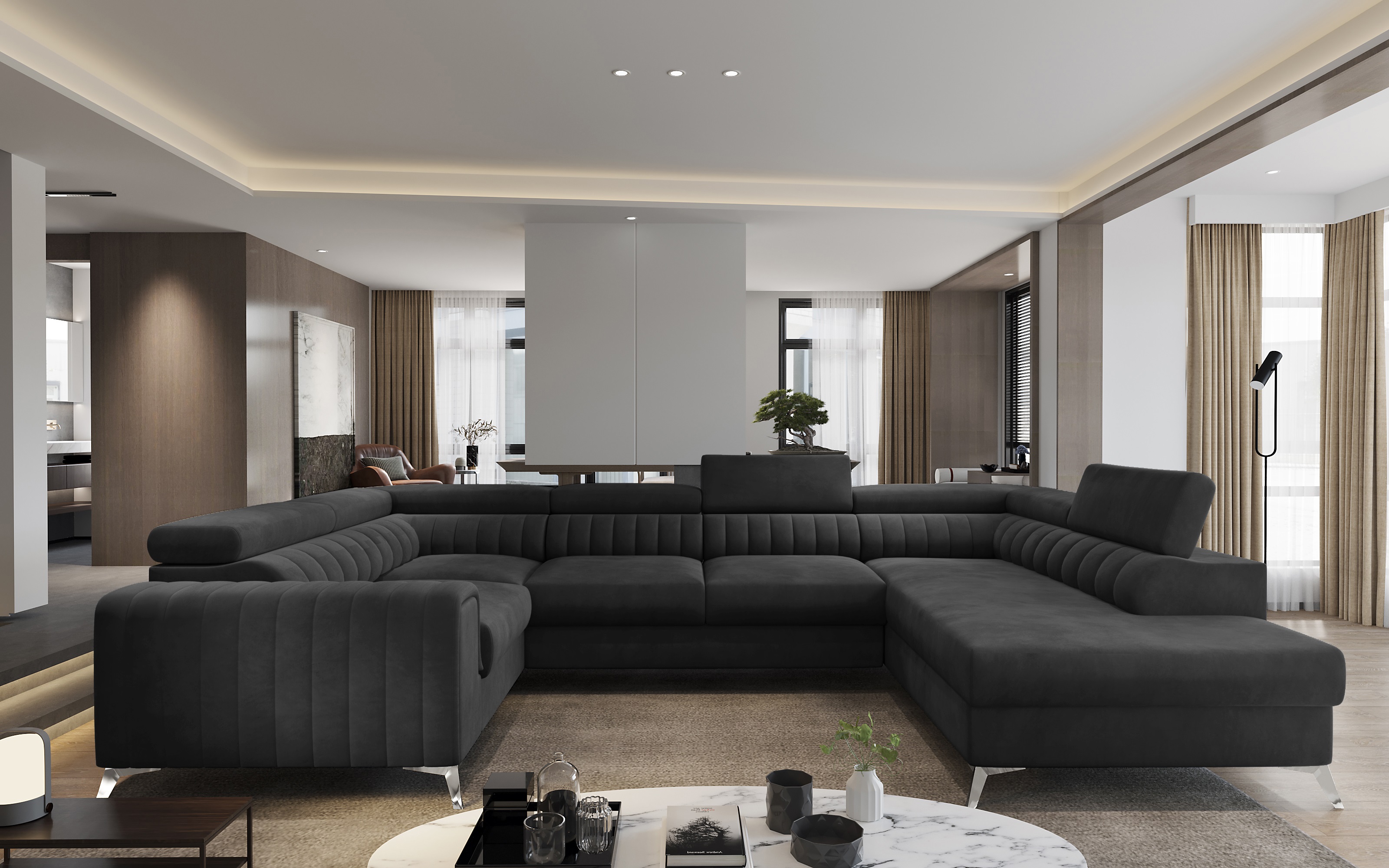 Sedací souprava Louis Provedení: Pravá U, látka: Velvetmat 6