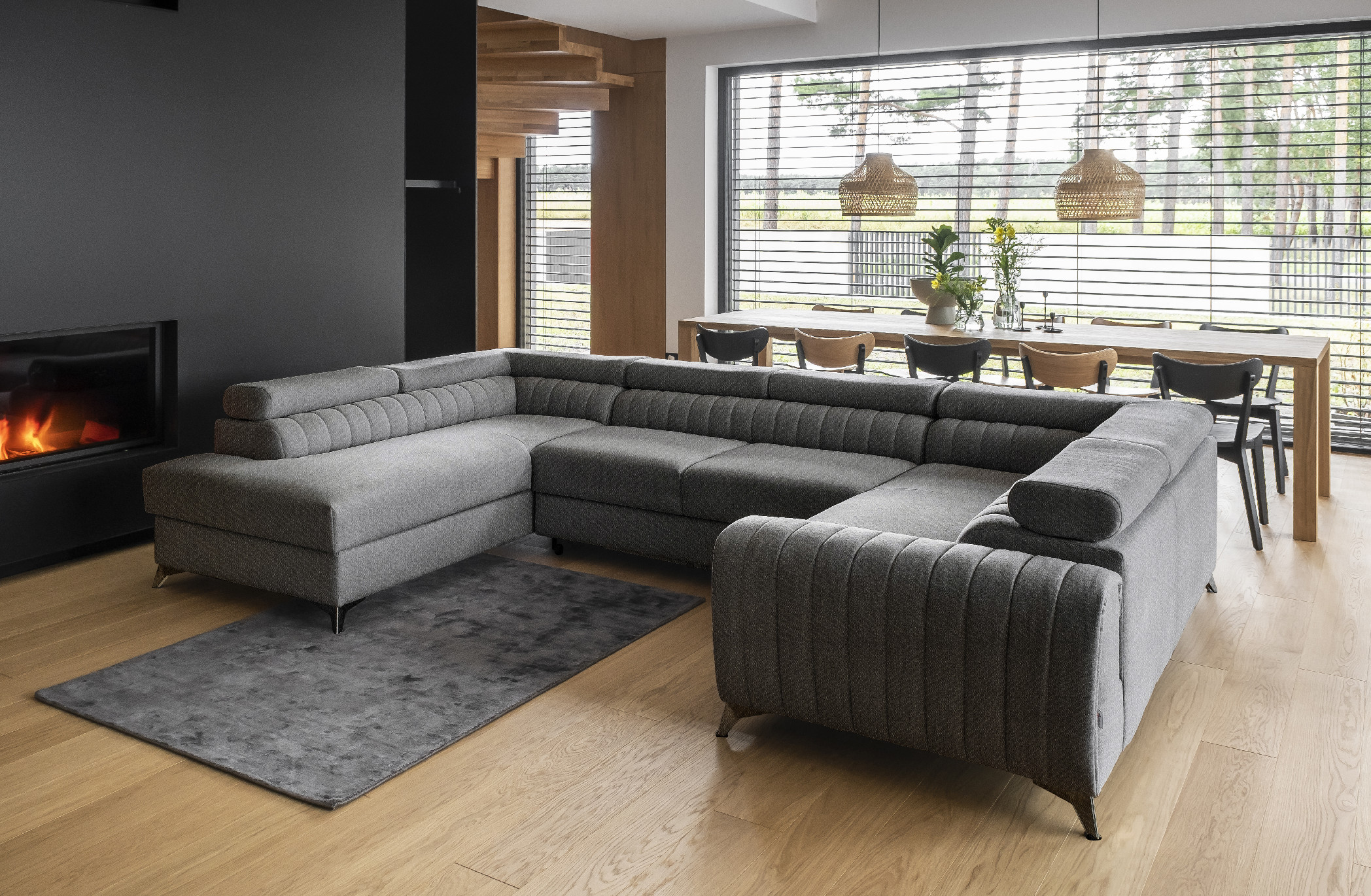 Sedací souprava Louis Provedení: Levá U, látka: Flores 4