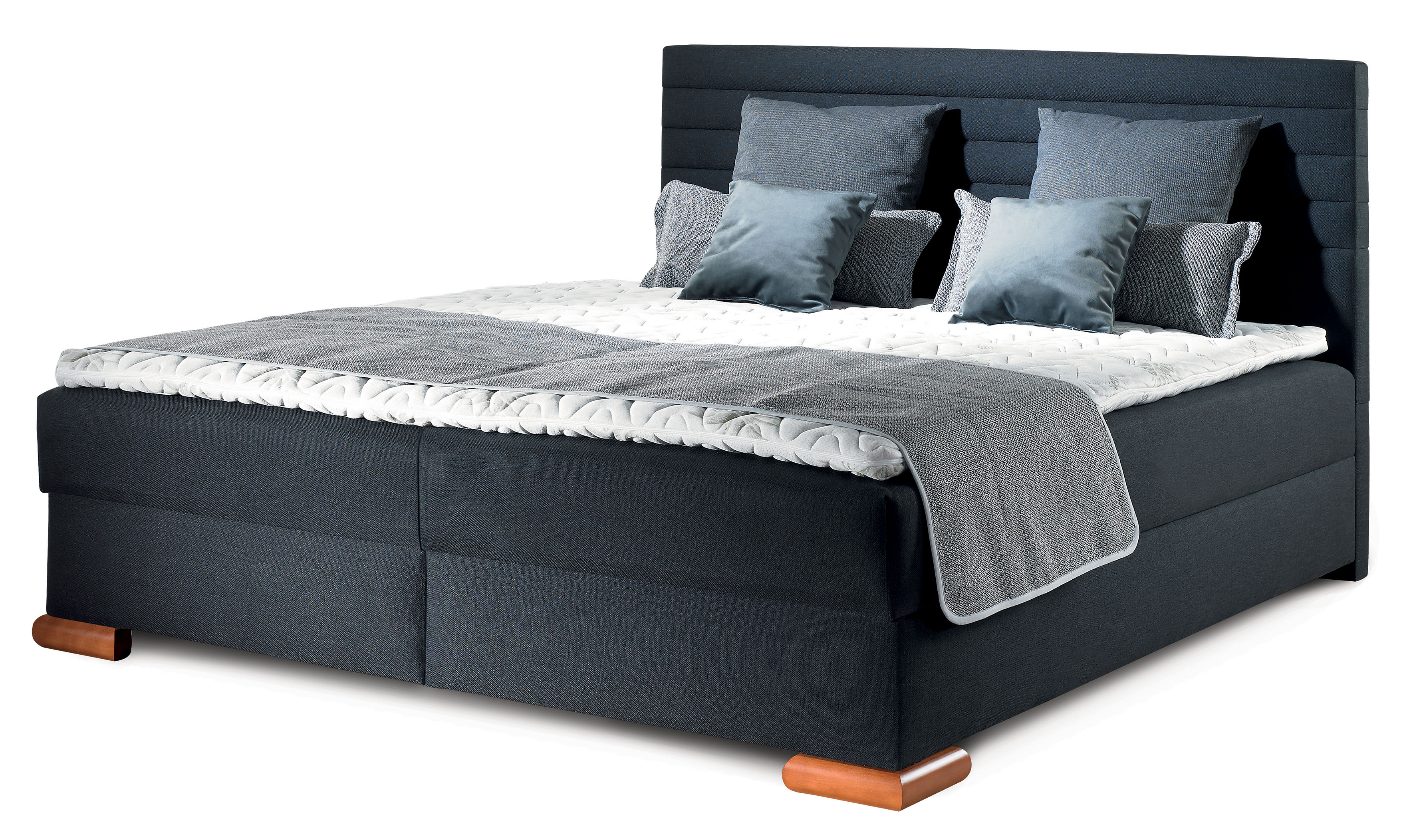 Boxspring Coralo Rozměry: 160 x 200 cm, Nožičky: B - moření třešeň, varianta nožiček: noha 1 - B - m