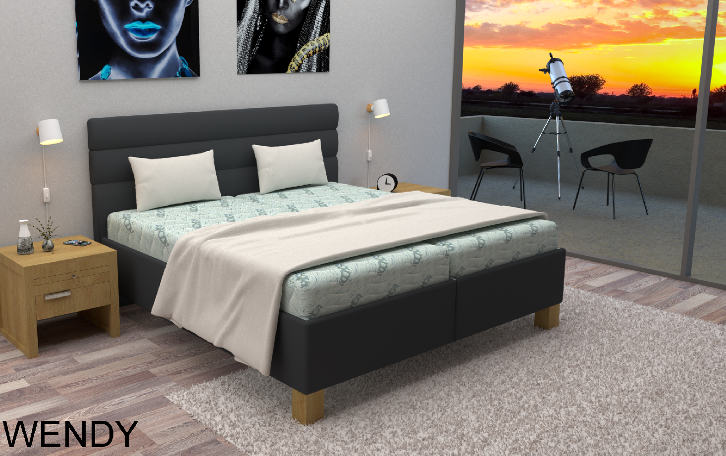 Postel Wendy Rozměr: 180 x 200 cm, Matrace: Panter - tvrdost 3