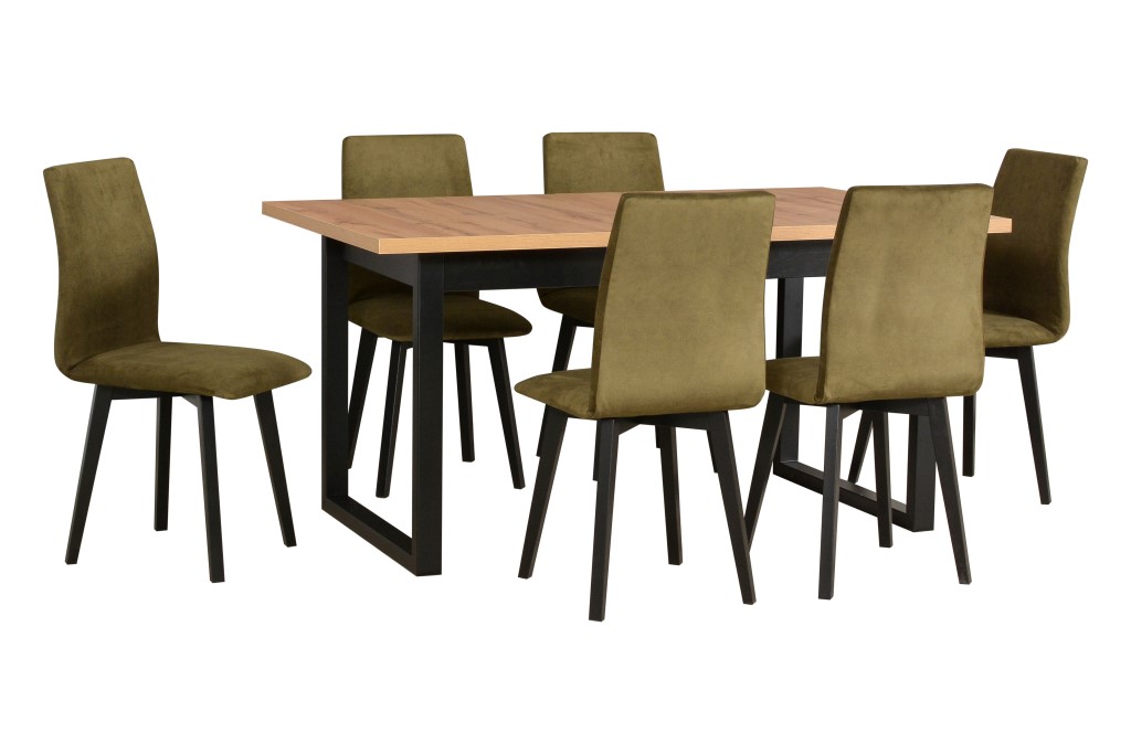 Jídelní set - stůl Ikon 3 + 6x židle Luna 2 Potahová látka - židle: Tkanina 17B, Barva desky: Grands