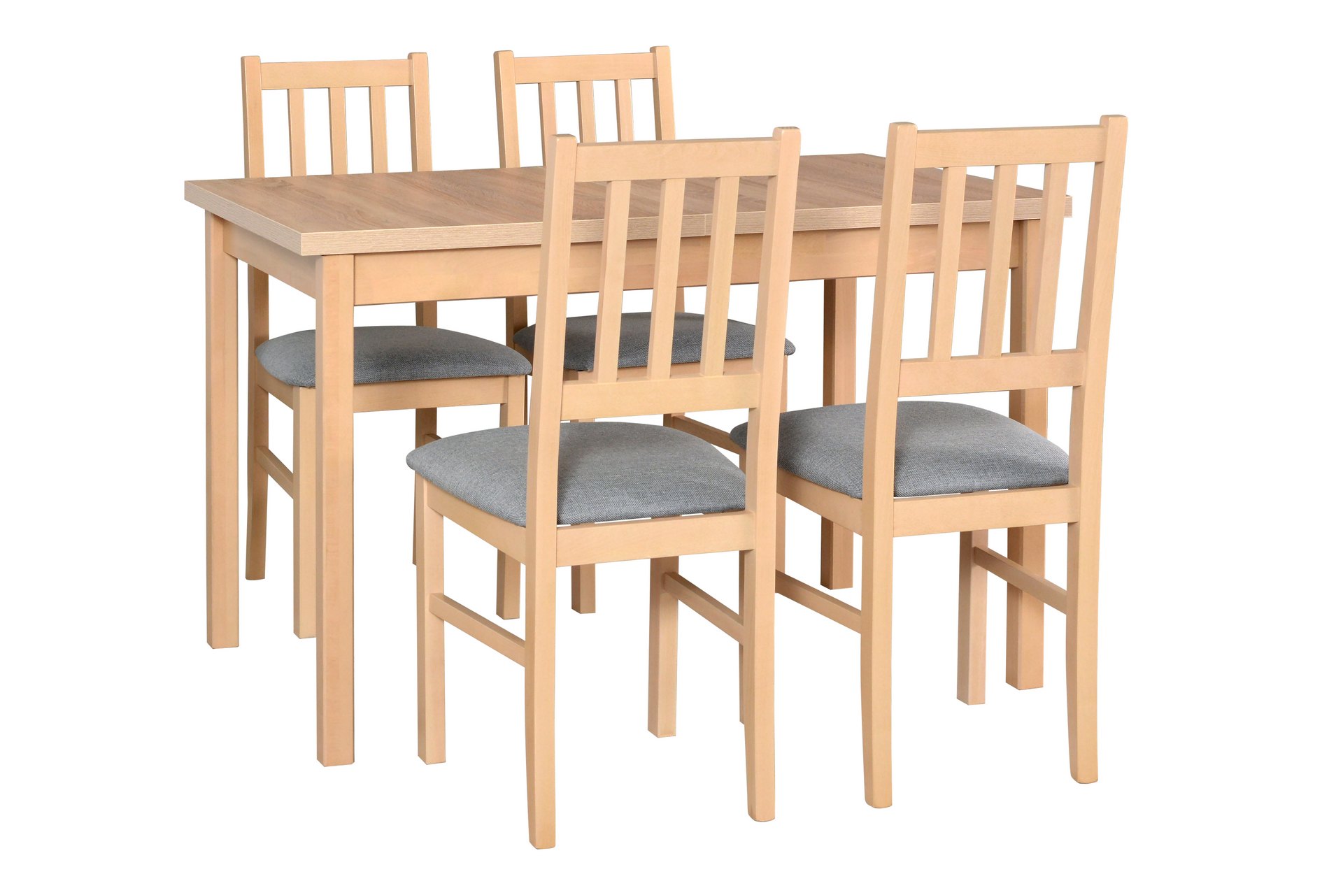 Jídelní set - stůl Max 10 + 4x židle Bos 4 Potahová látka - židle: Tkanina 7B, Barva desky: Dub Sono