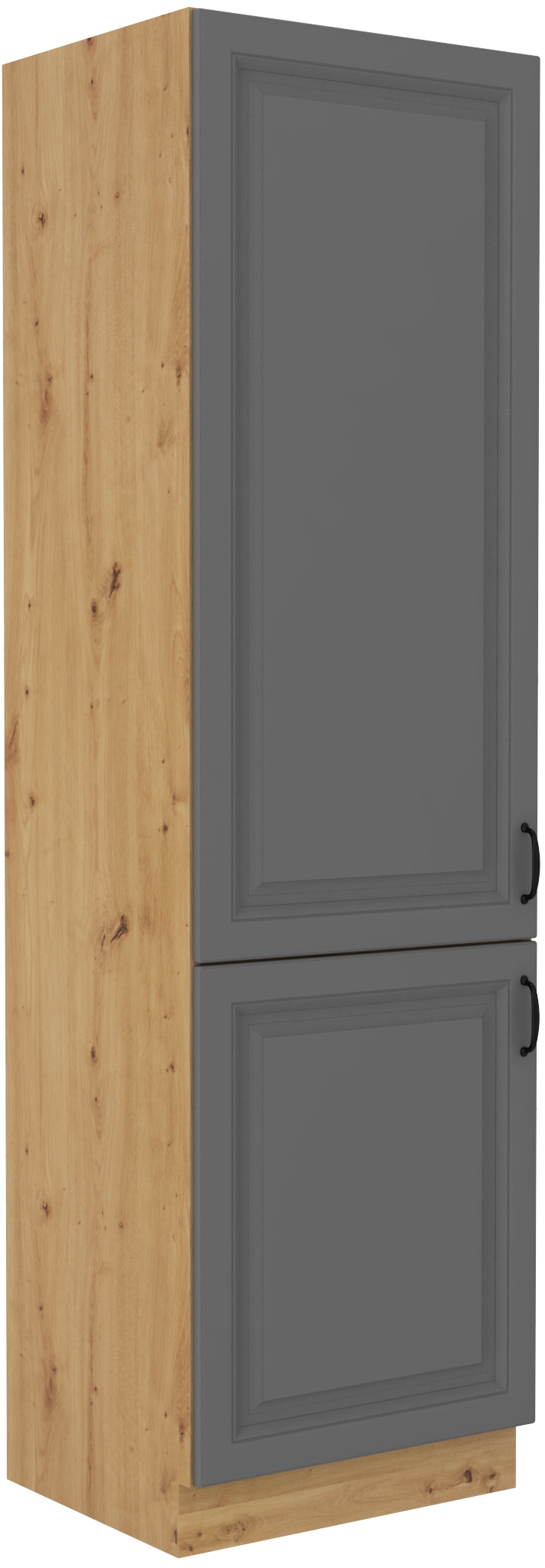 Vysoká potravinová skříňka Stilo 60 DK-210 2F Barva korpusu: Dub artisan, Barva dvířek: Dust Grey - 