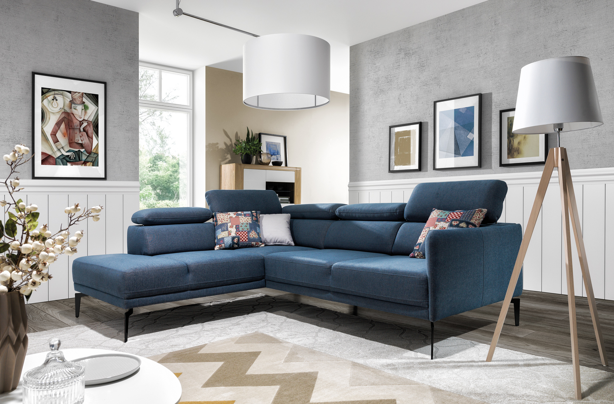 Sedací souprava Sidolo 1 Provedení: Pravá varianta, Nožičky: Chrom, látka: Riviera 97