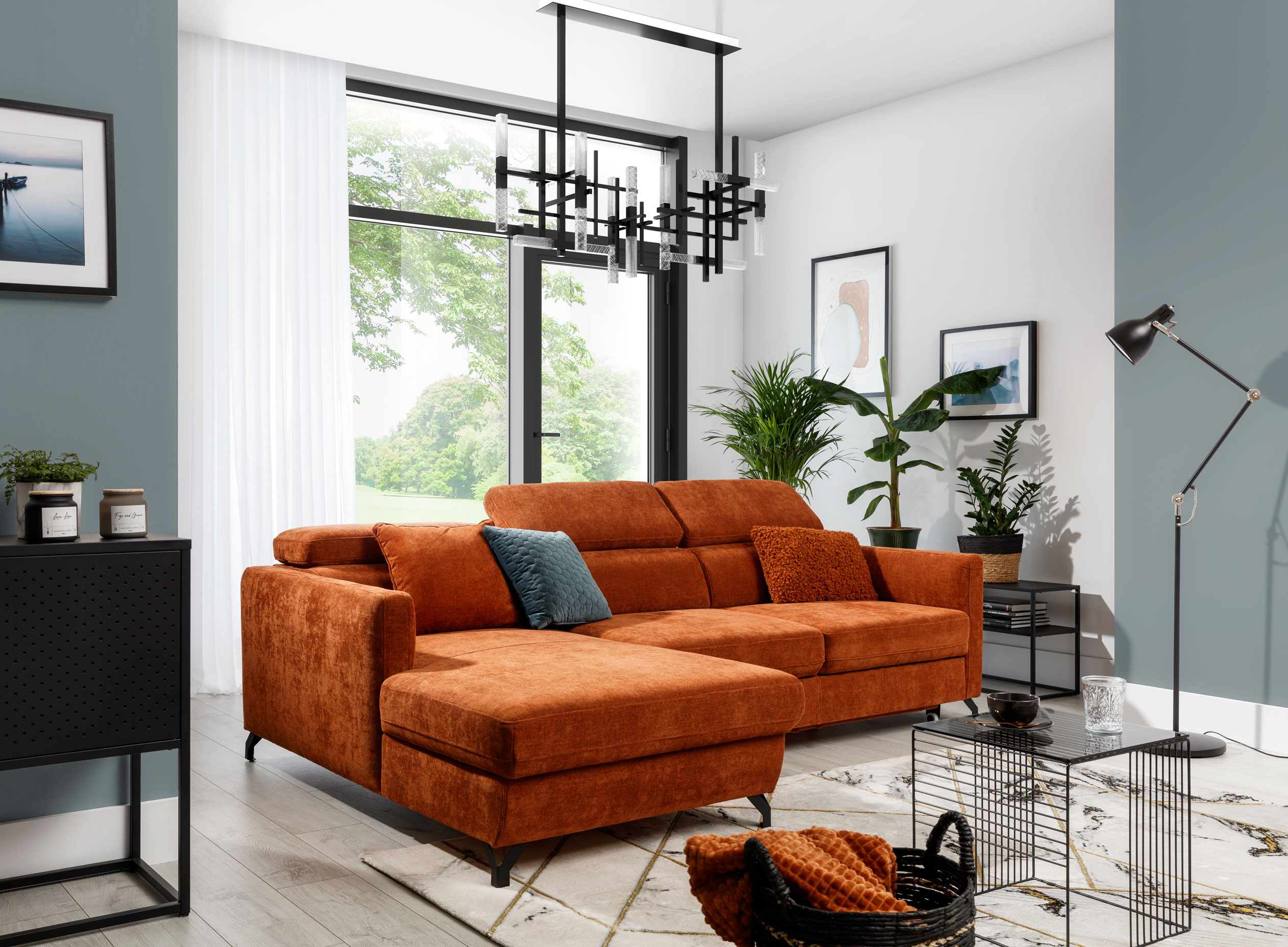 Sedací souprava Marozzo 2 Provedení: Pravá varianta, Nožičky: Černé, látka: Riviera 16