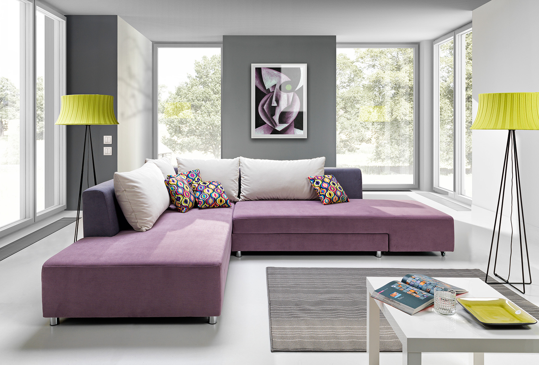 Sedací souprava Split Polštáře / polštářky: Riviera 34, Potahová látka sedáku: Terra 33, Barva zad / opěrky: Wind 48