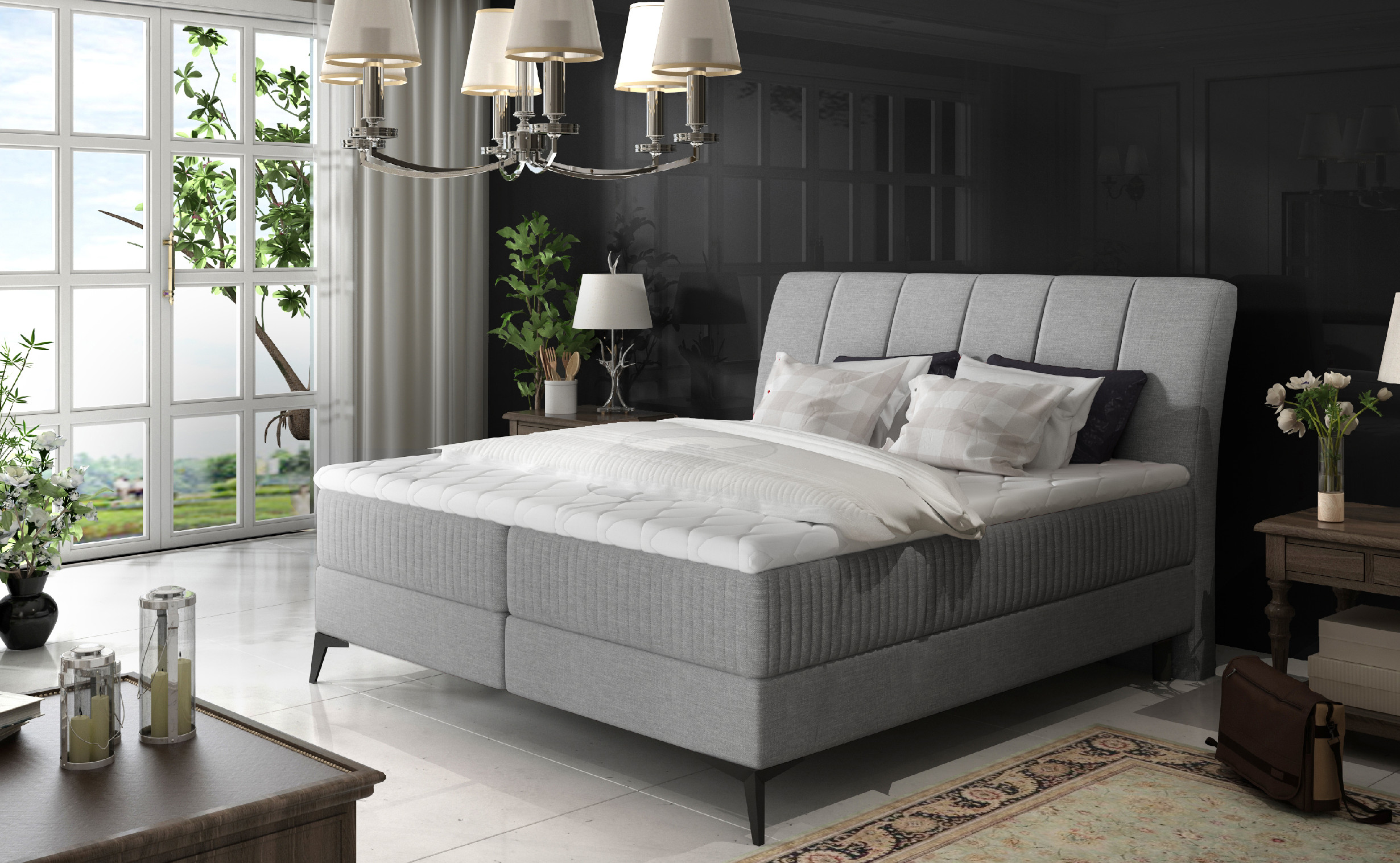 Boxspring Aderito Barva korpusu: Sawana 21, Rozměr: 180 x 200 cm