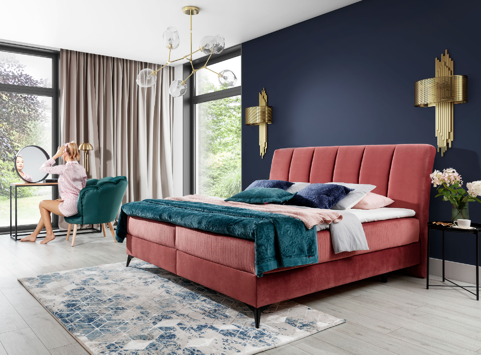 Boxspring Aderito Barva korpusu: Kronos 29, Rozměr: 140 x 200 cm