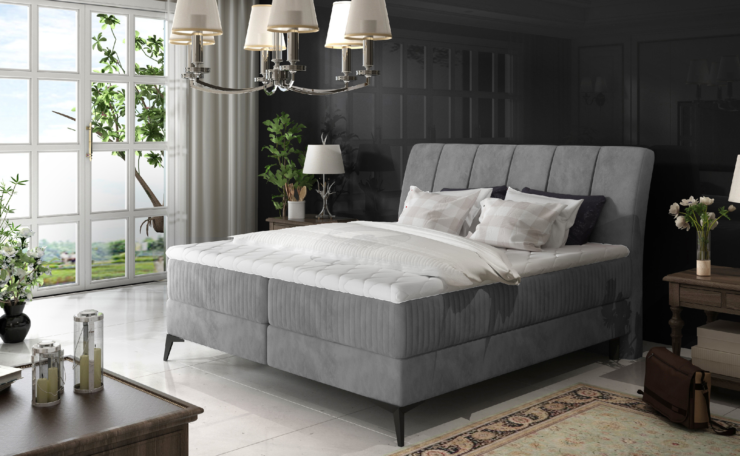 Boxspring Aderito Barva korpusu: Jasmine 90, Rozměr: 180 x 200 cm