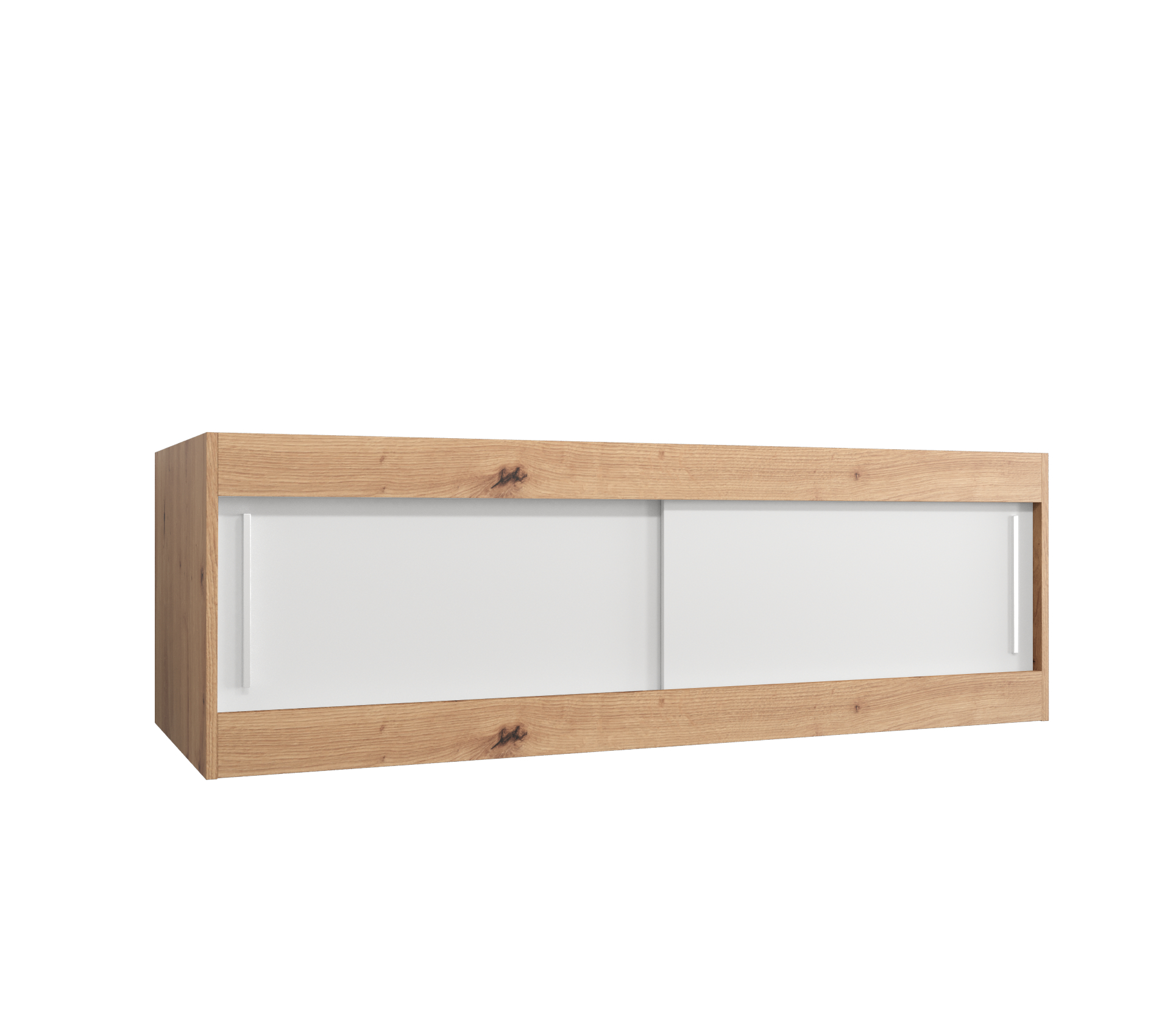 Nástavec na skříň Abi Barva korpusu: Dub artisan, Rozměry: 150 cm, Dveře: Bílá