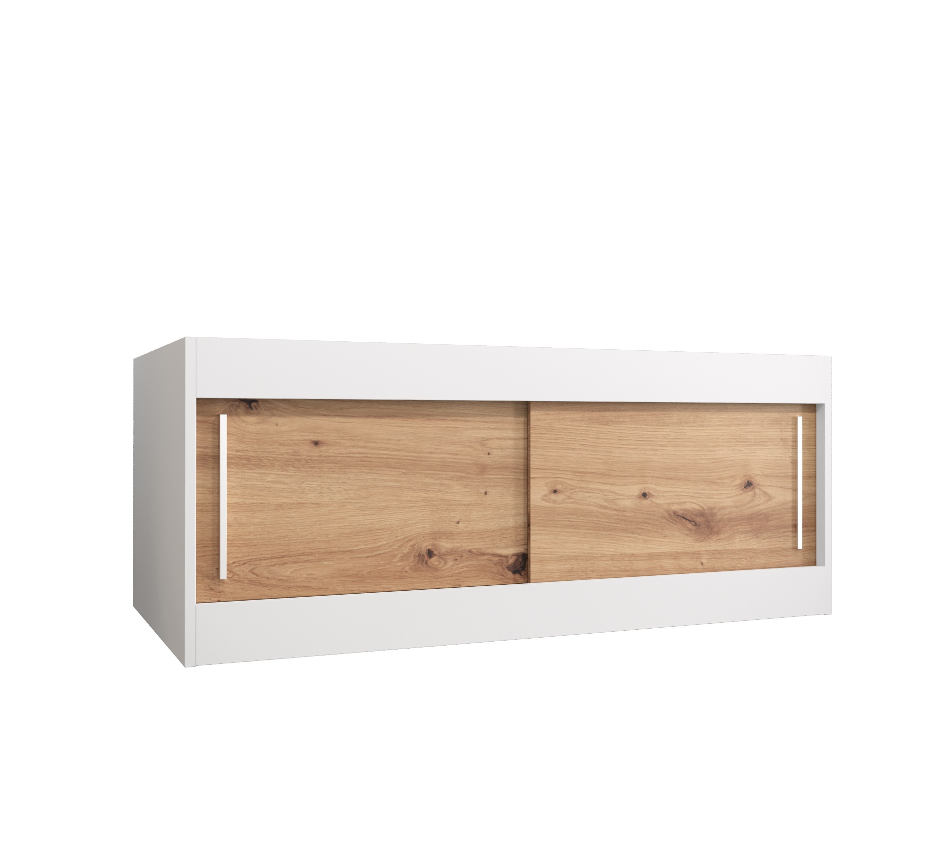 Nástavec na skříň Abi Barva korpusu: Bílá, Rozměry: 120 cm, Dveře: Dub artisan