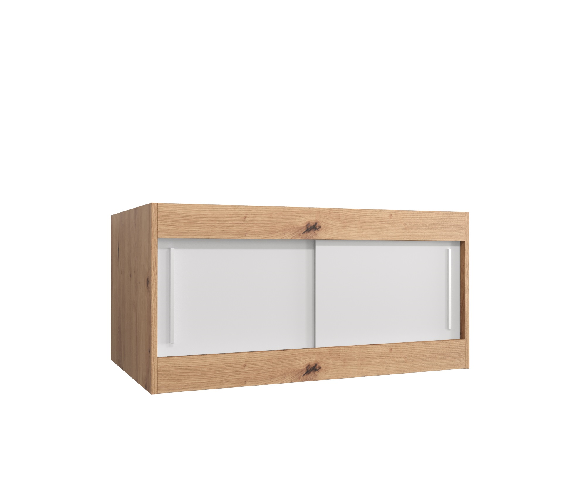 Nástavec na skříň Abi Barva korpusu: Dub artisan, Rozměry: 100 cm, Dveře: Bílá