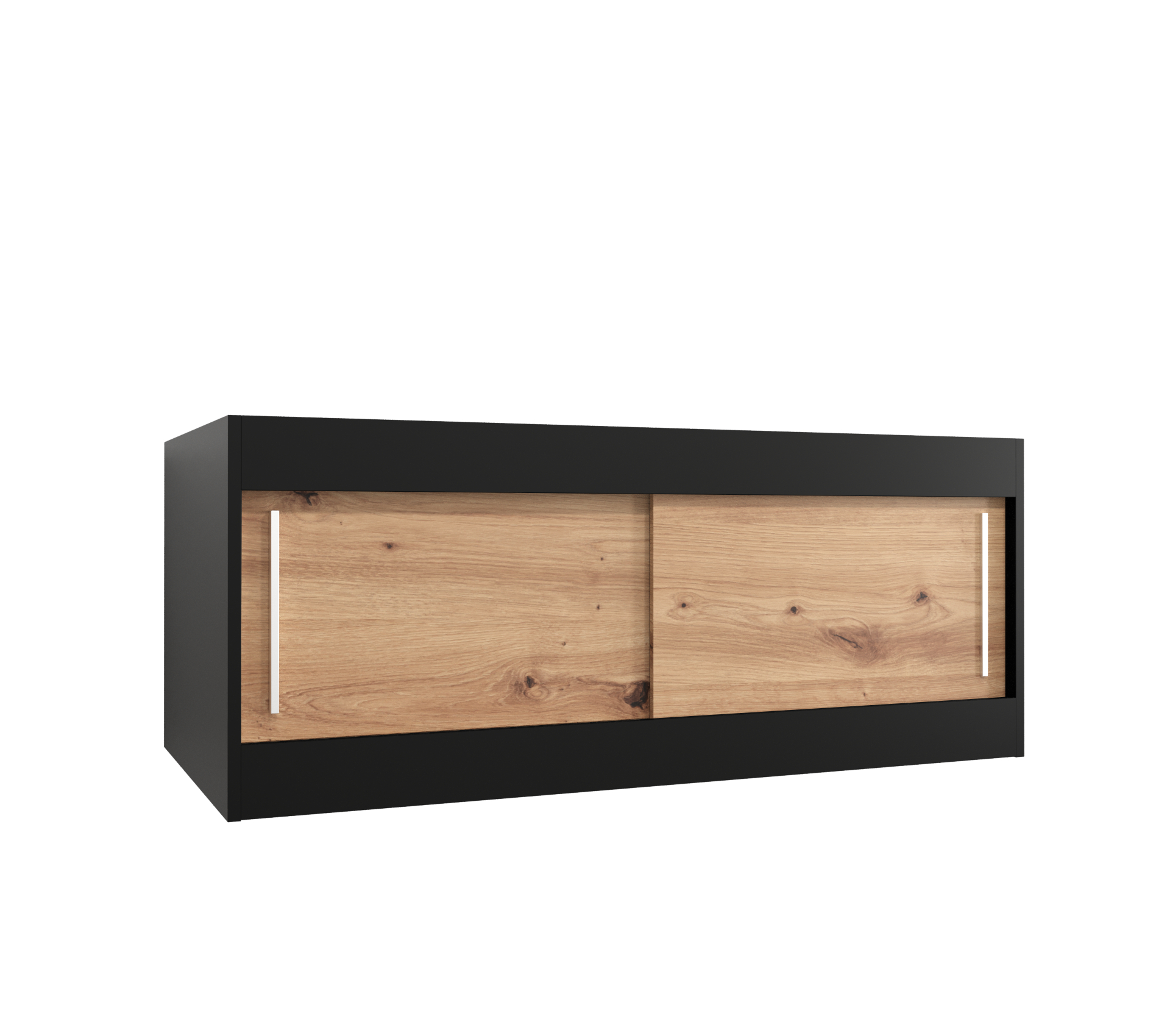 Nástavec na skříň Abi Barva korpusu: Černá, Rozměry: 120 cm, Dveře: Dub artisan