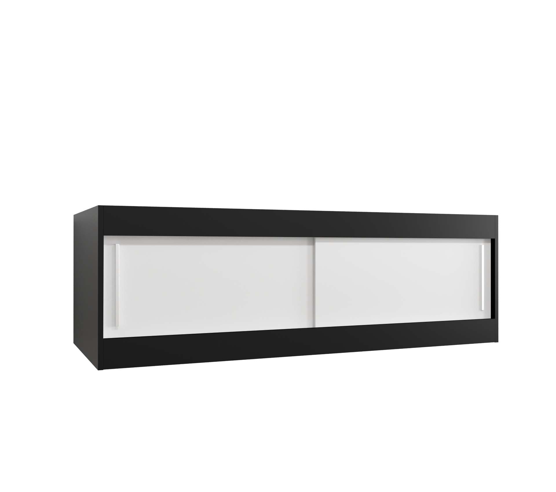 Nástavec na skříň Abi Barva korpusu: Černá, Rozměry: 150 cm, Dveře: Bílá