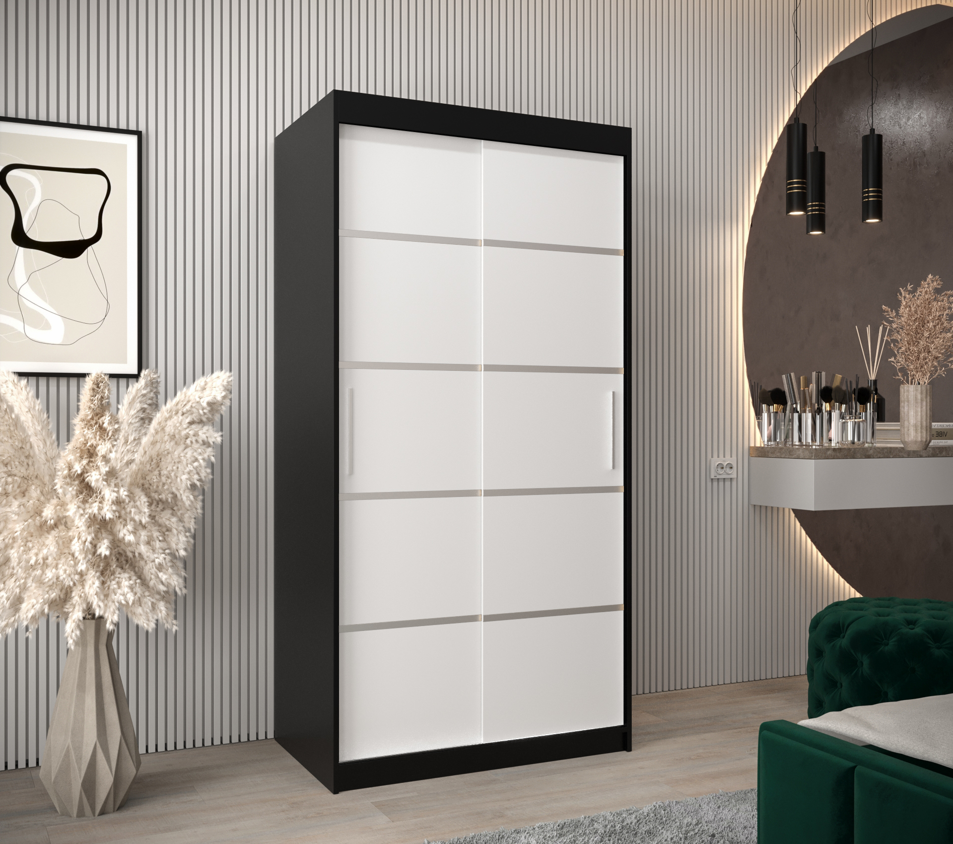 Abiks Šatní skříň Abi V1 Barva korpusu: Wenge, Rozměry: 100 cm, Dveře: Wenge