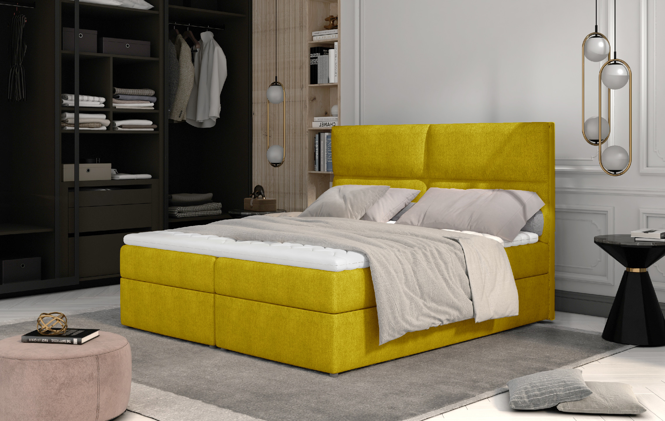 Boxspring Amber Rozměr: 140 x 200 cm, látka: Omega68