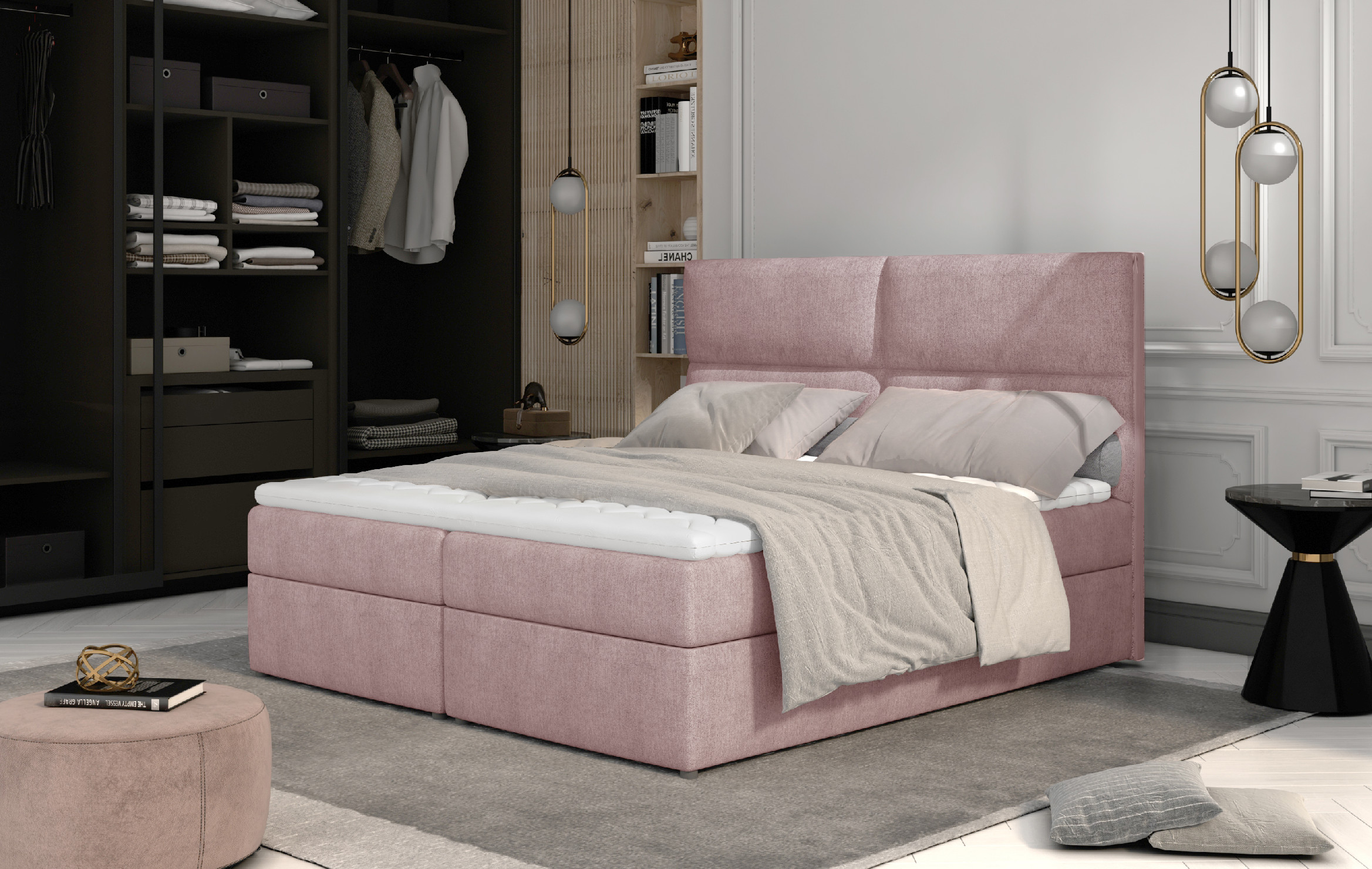 Boxspring Amber Rozměr: 140 x 200 cm, látka: Omega 91