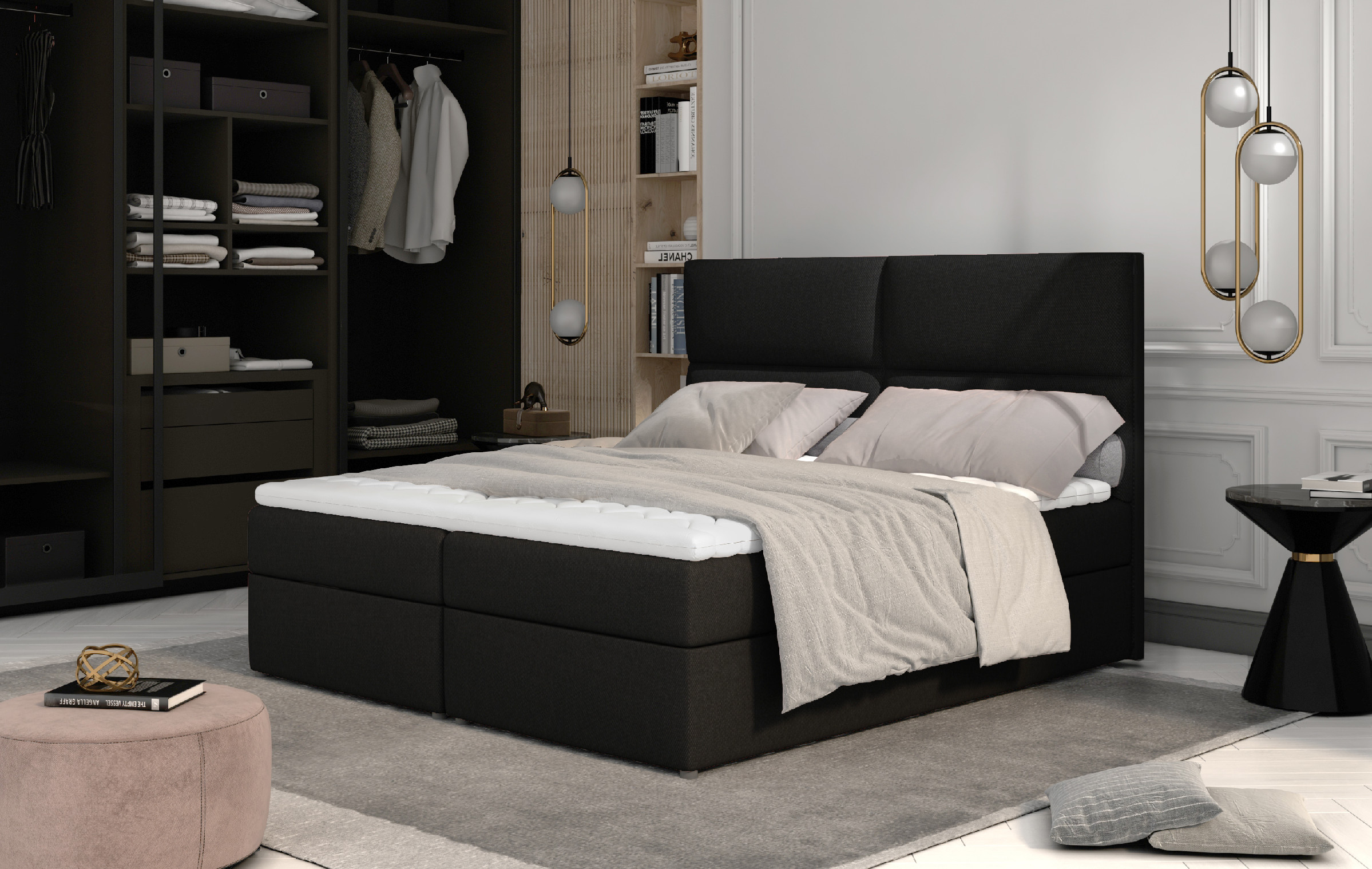Boxspring Amber Rozměr: 160 x 200 cm, látka: Sawana 14