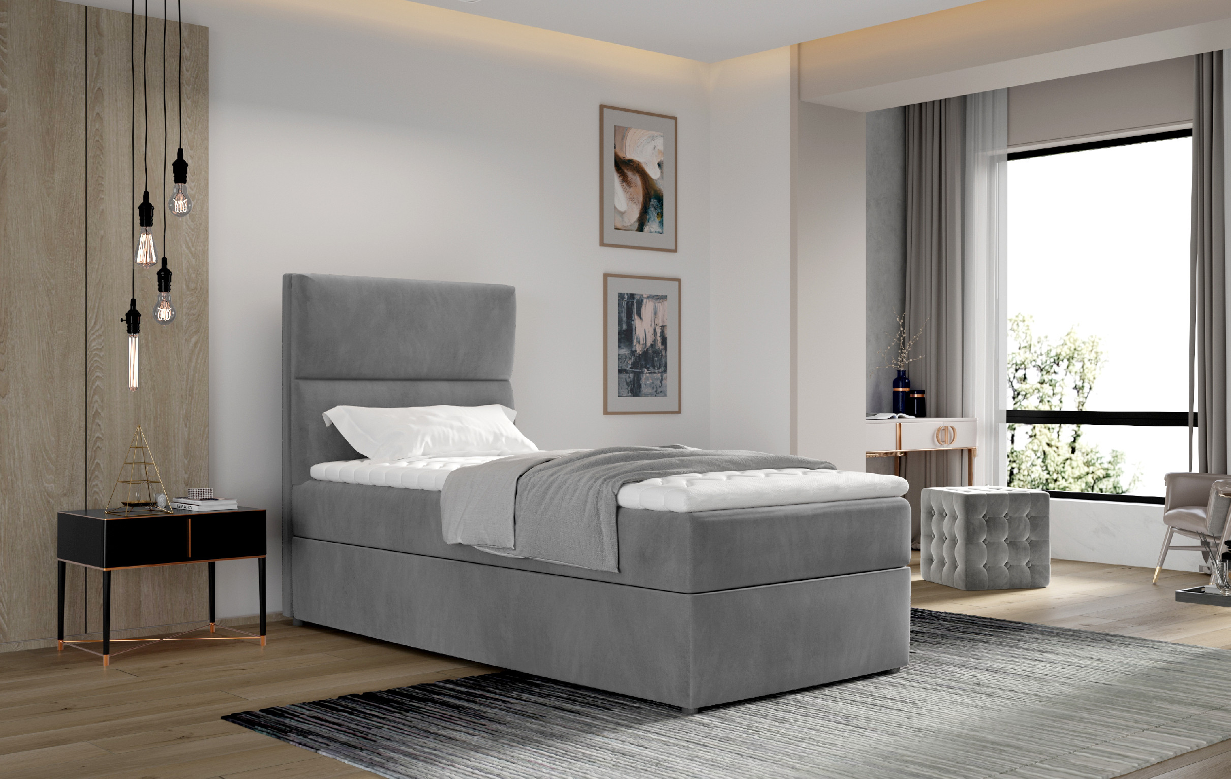 Boxspring Arco 90 Rozměr: 90 x 210 cm, látka: Monolith 84