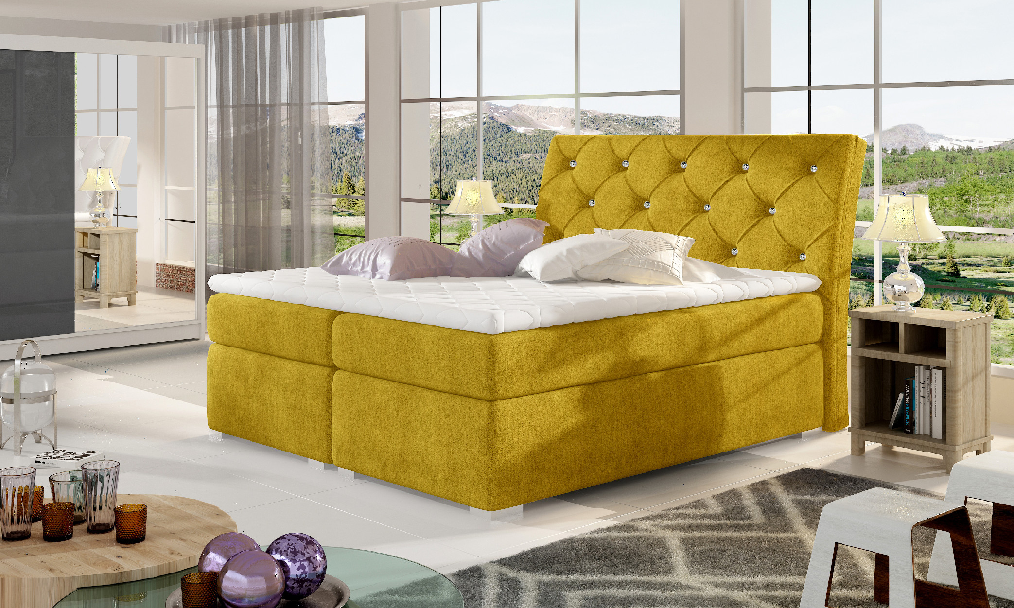 Boxspring Balvin Rozměr: 140 x 200 cm, látka: Omega68